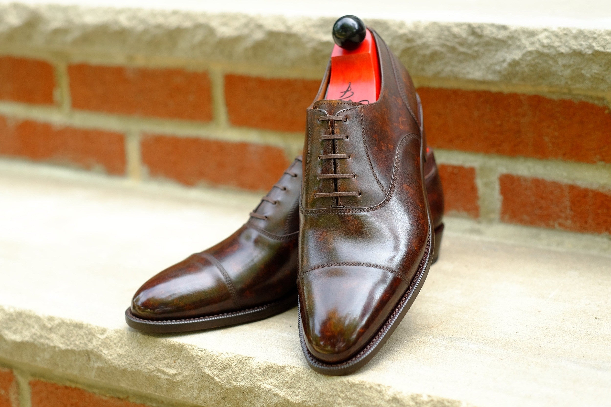 Magnolia - Dark Brown Marble Patina - PRE ORDER-Captoe Cap Toe Oxfords-J.FitzPatrick Footwear