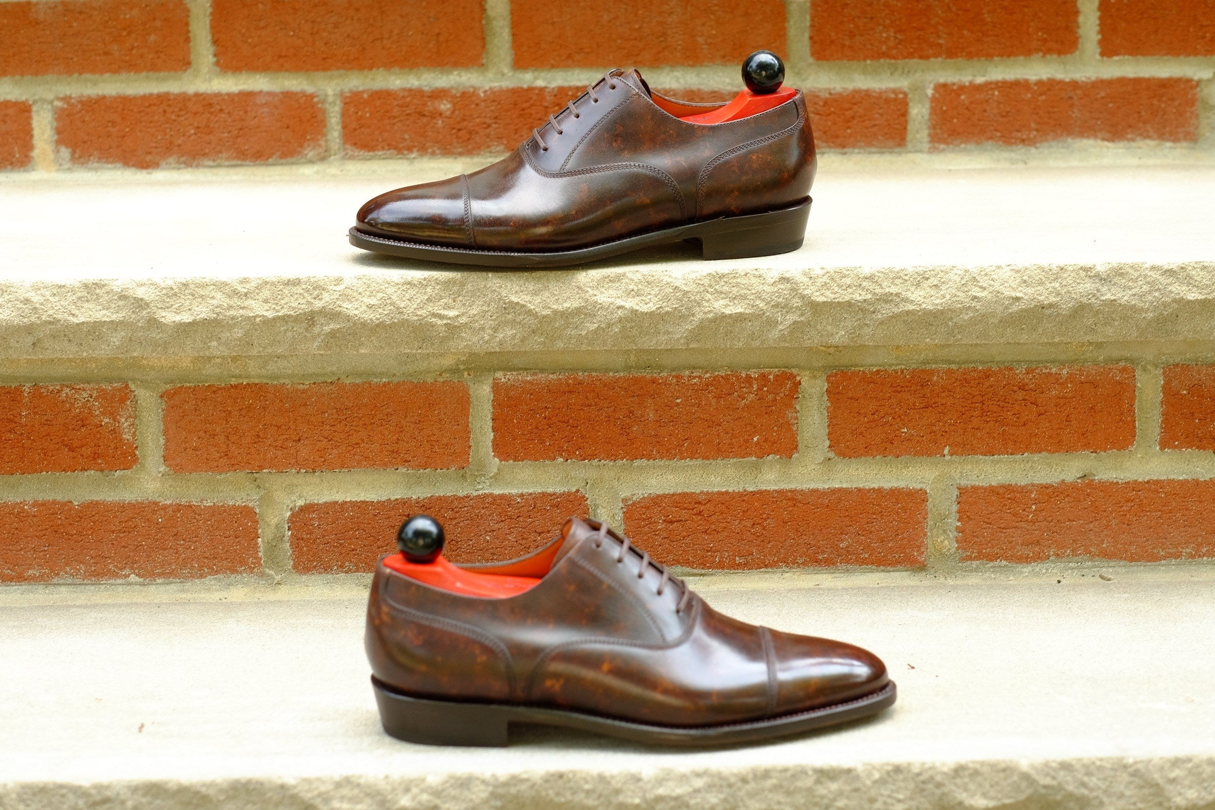 Magnolia - Dark Brown Marble Patina - PRE ORDER-Captoe Cap Toe Oxfords-J.FitzPatrick Footwear