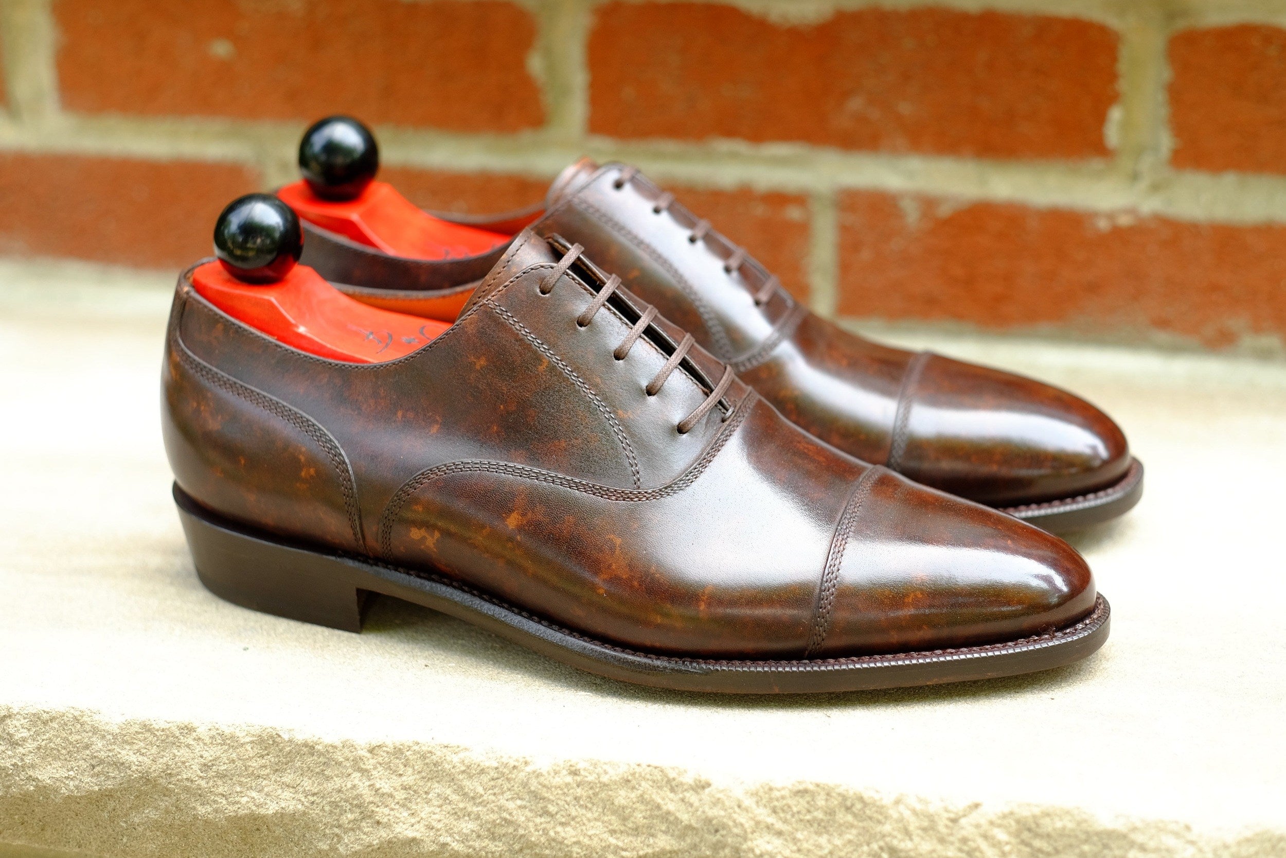 Magnolia - Dark Brown Marble Patina - PRE ORDER-Captoe Cap Toe Oxfords-J.FitzPatrick Footwear