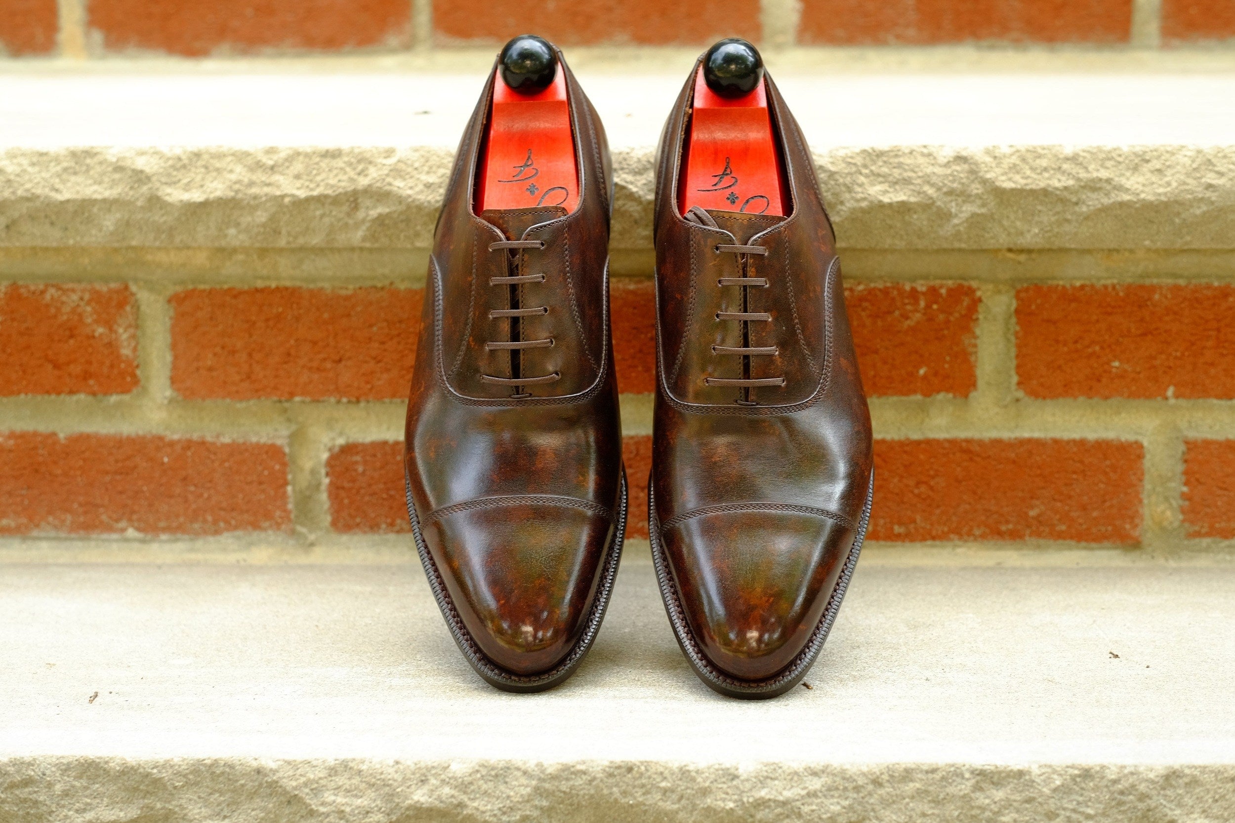 Magnolia - Dark Brown Marble Patina - PRE ORDER-Captoe Cap Toe Oxfords-J.FitzPatrick Footwear