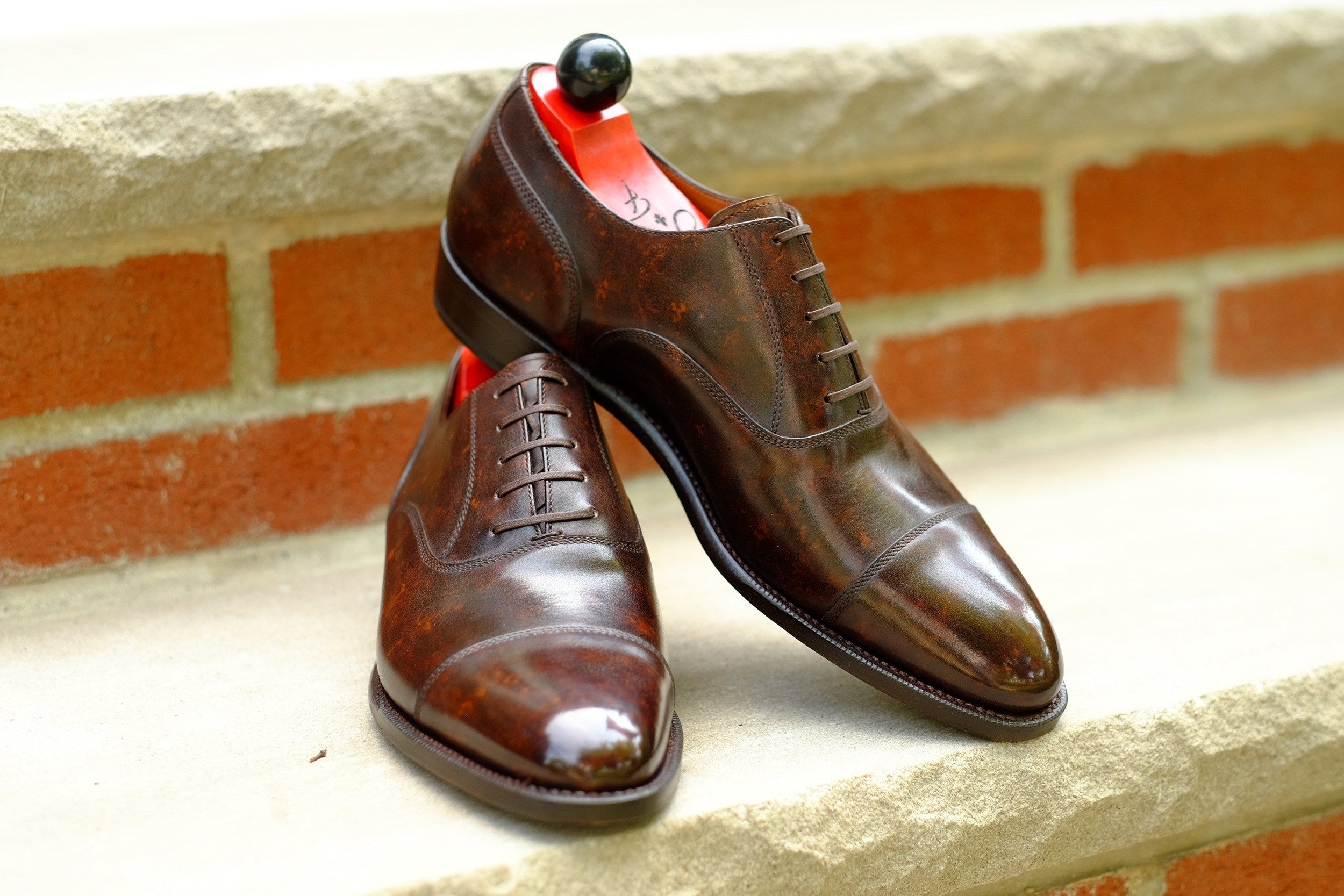 Magnolia - Dark Brown Marble Patina - PRE ORDER-Captoe Cap Toe Oxfords-J.FitzPatrick Footwear