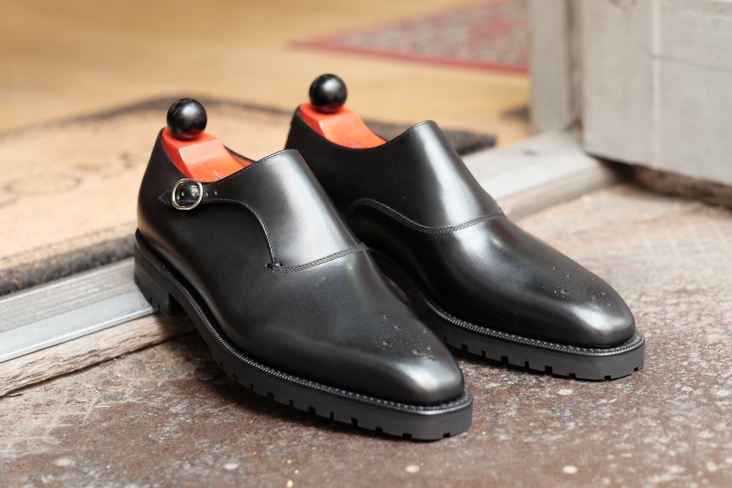 Martel - MTO - Black Calf-Made To Order Single Monkstrap Medallion-J.FitzPatrick Footwear