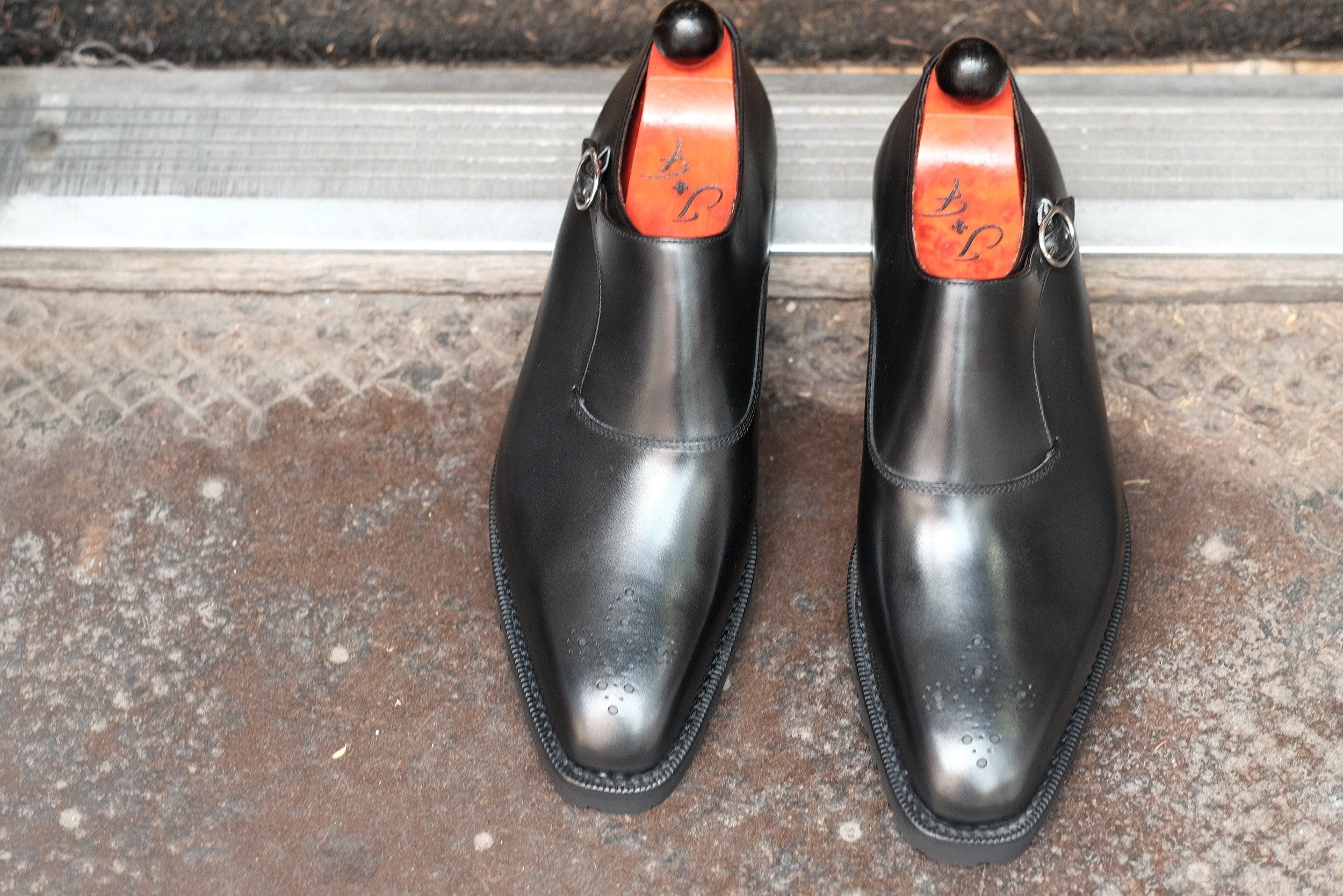 Martel - MTO - Black Calf-Made To Order Single Monkstrap Medallion-J.FitzPatrick Footwear