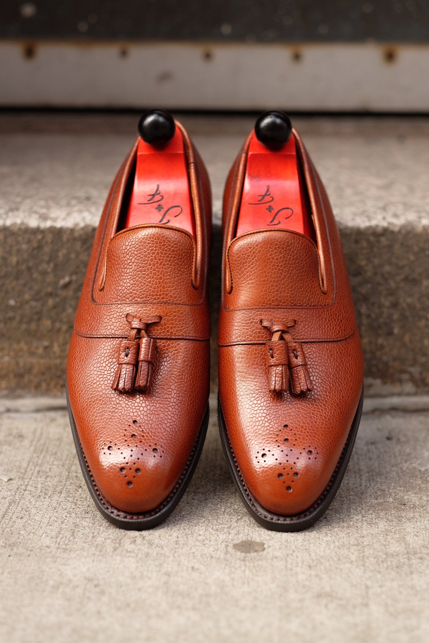 Marysville - MTO - Tan Soft Grain - NGT Last - City Rubber Sole-Made To Order Tassel Strap Loafer-J.FitzPatrick Footwear