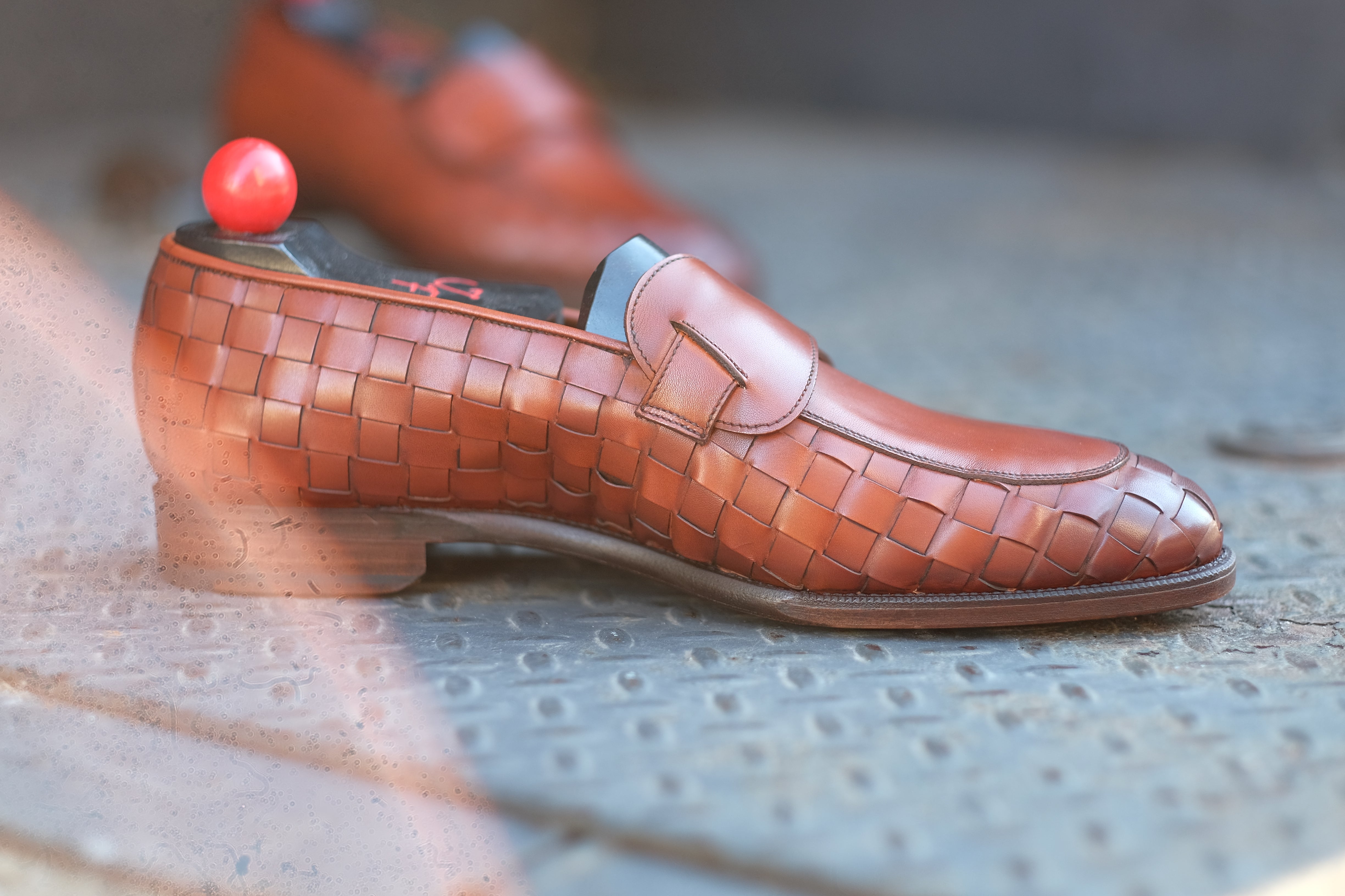 Meridian - MTO - Braided Auburn Calf / Auburn Calf - TMG Last - Single Leather Sole-Made To Order Butterfly Loafer-J.FitzPatrick Footwear