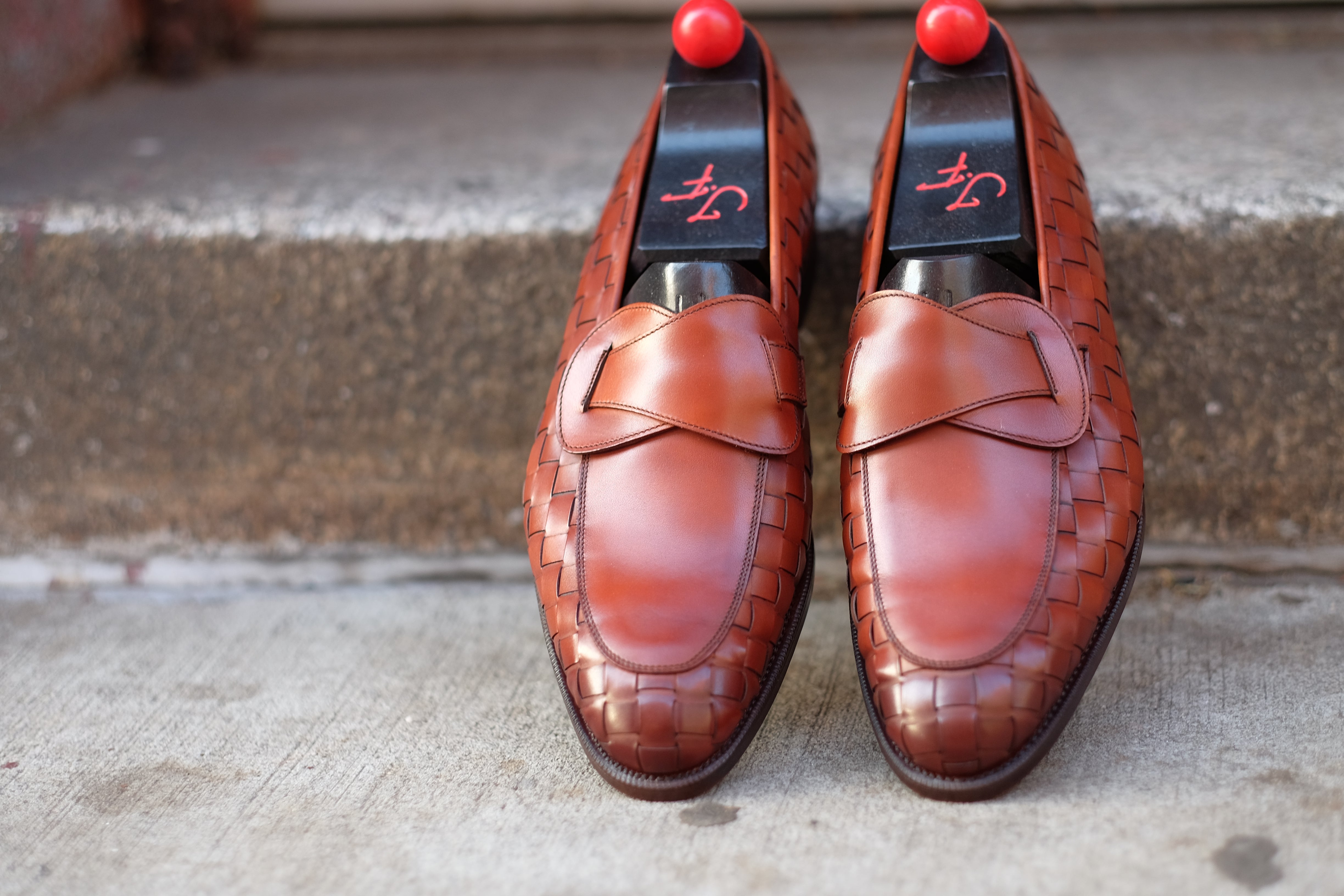 Meridian - MTO - Braided Auburn Calf / Auburn Calf - TMG Last - Single Leather Sole-Made To Order Butterfly Loafer-J.FitzPatrick Footwear