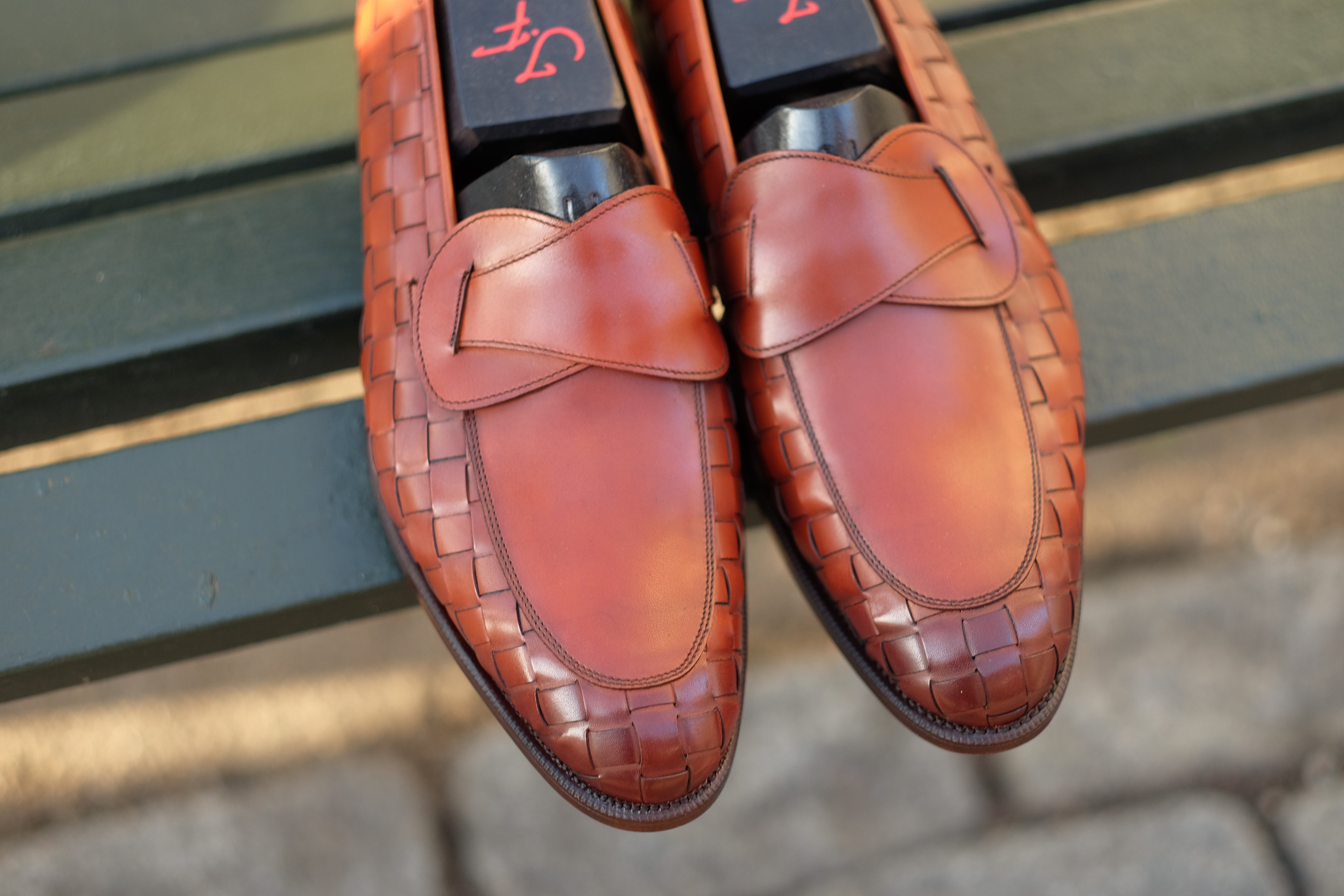 Meridian - MTO - Braided Auburn Calf / Auburn Calf - TMG Last - Single Leather Sole-Made To Order Butterfly Loafer-J.FitzPatrick Footwear