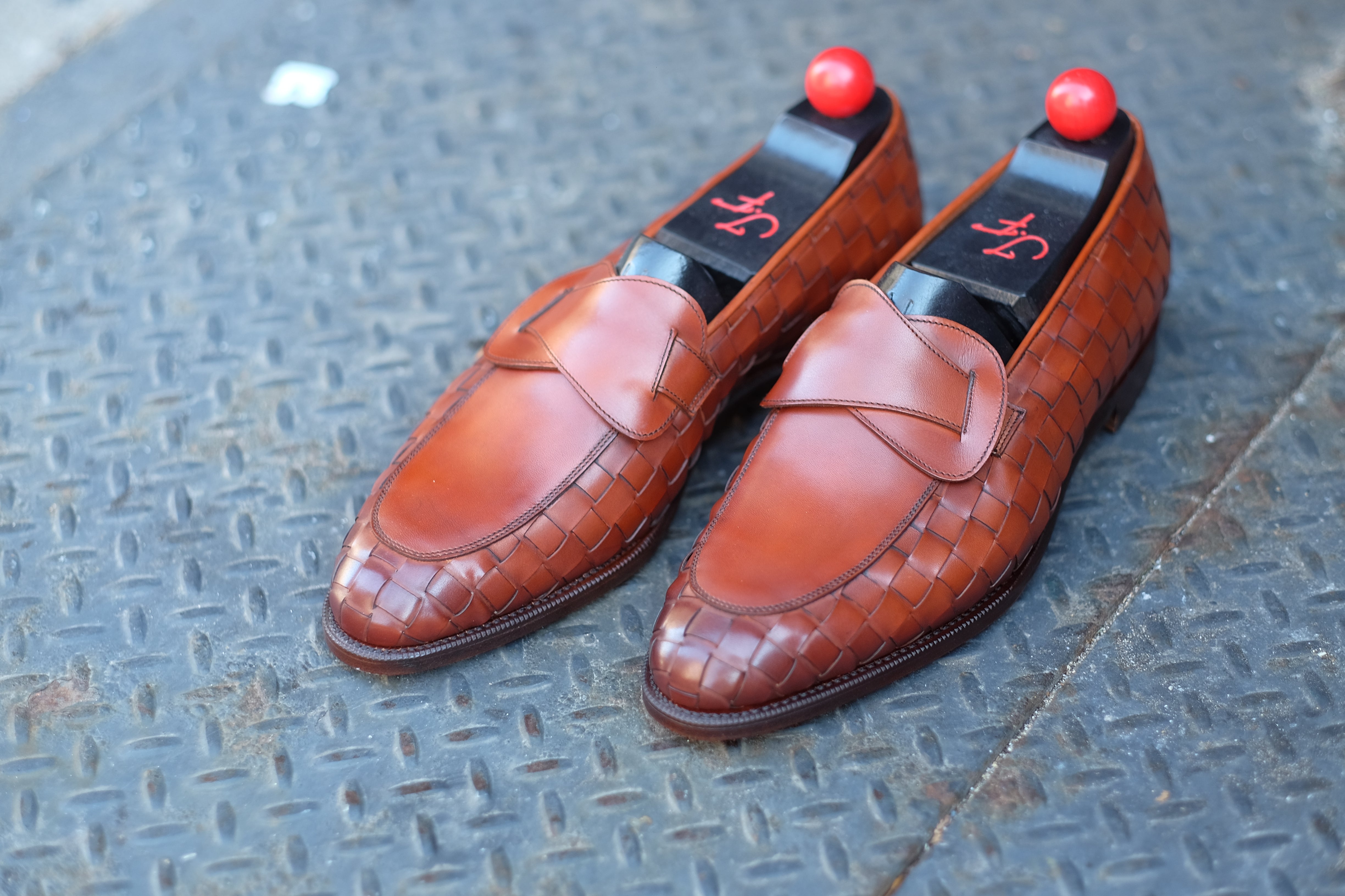 Meridian - MTO - Braided Auburn Calf / Auburn Calf - TMG Last - Single Leather Sole-Made To Order Butterfly Loafer-J.FitzPatrick Footwear