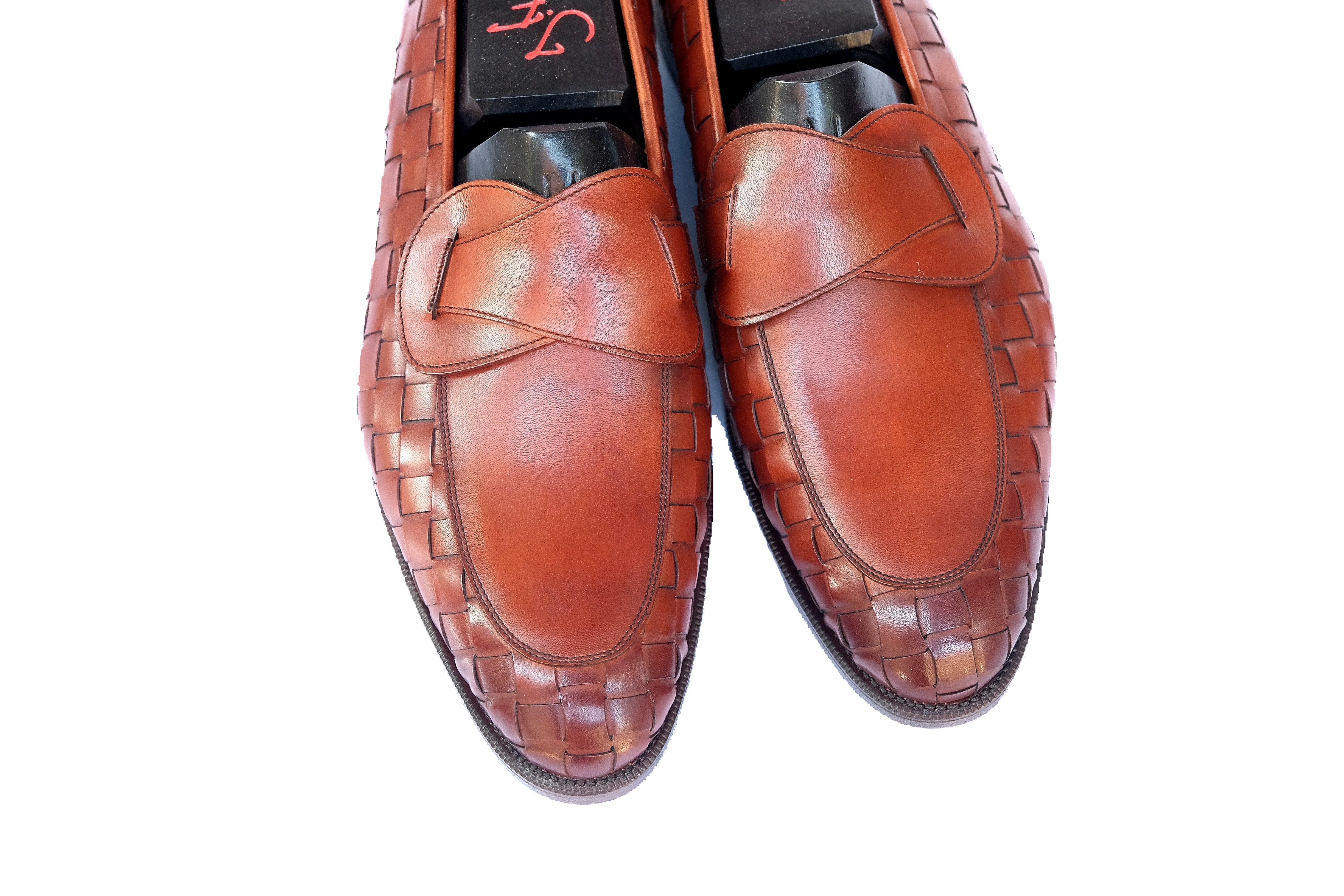 Meridian - MTO - Braided Auburn Calf / Auburn Calf - TMG Last - Single Leather Sole-Made To Order Butterfly Loafer-J.FitzPatrick Footwear