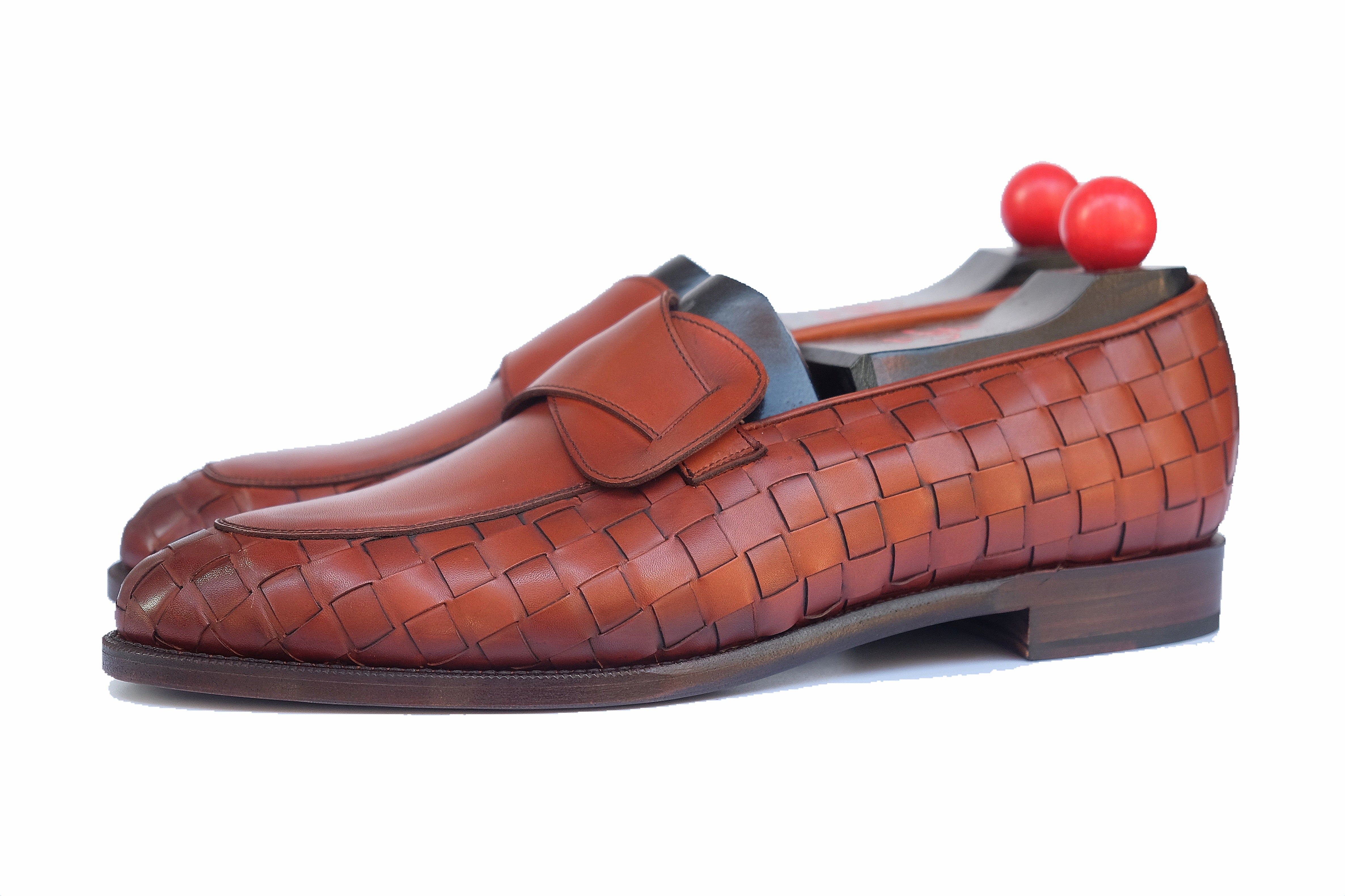 Meridian - MTO - Braided Auburn Calf / Auburn Calf - TMG Last - Single Leather Sole-Made To Order Butterfly Loafer-J.FitzPatrick Footwear