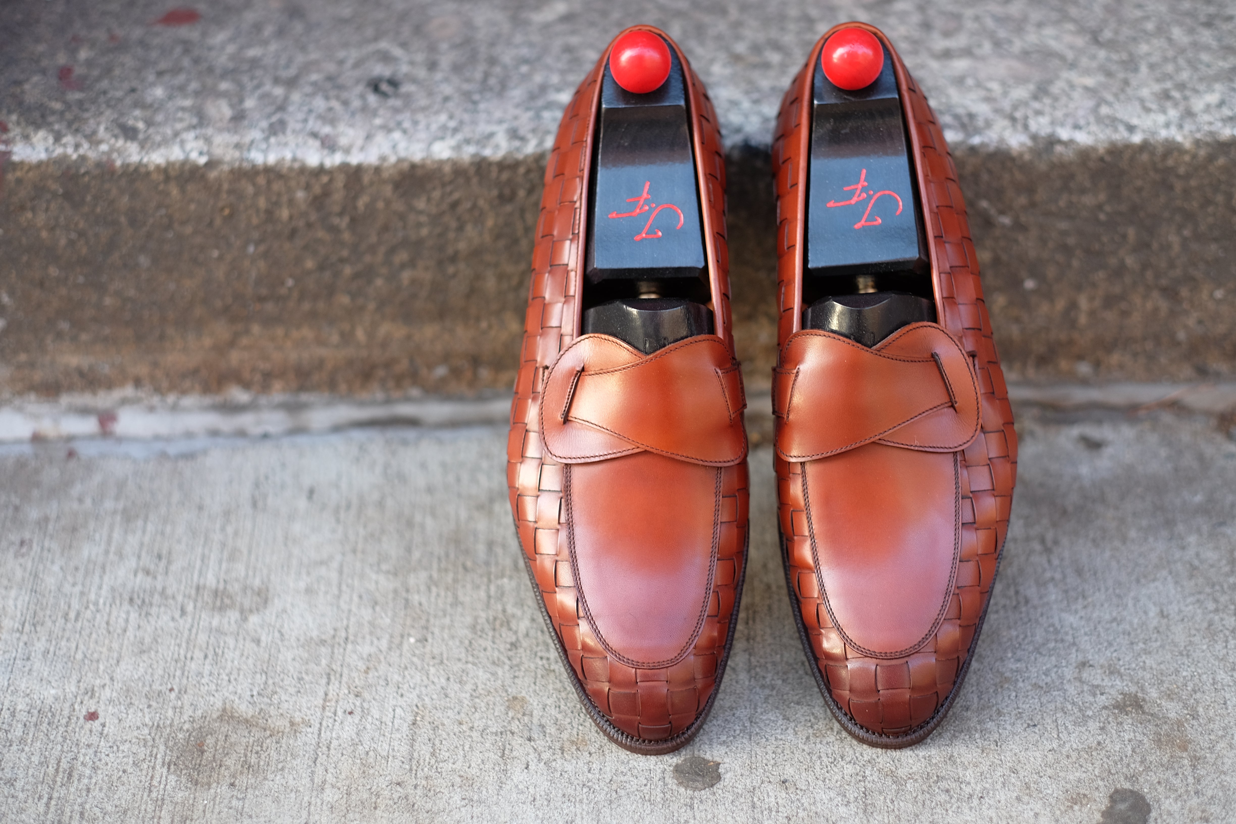 Meridian - MTO - Braided Auburn Calf / Auburn Calf - TMG Last - Single Leather Sole-Made To Order Butterfly Loafer-J.FitzPatrick Footwear