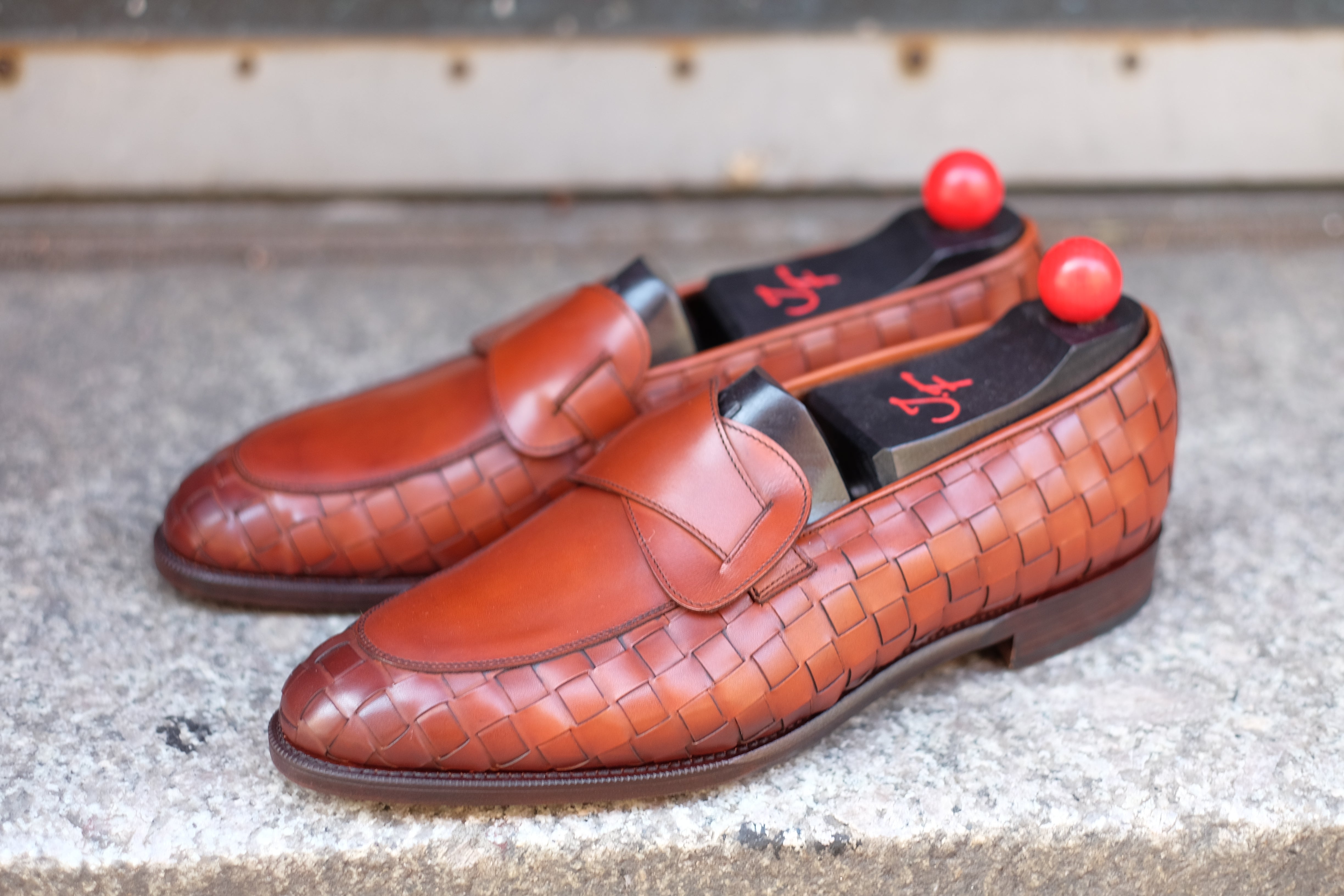 Meridian - MTO - Braided Auburn Calf / Auburn Calf - TMG Last - Single Leather Sole-Made To Order Butterfly Loafer-J.FitzPatrick Footwear