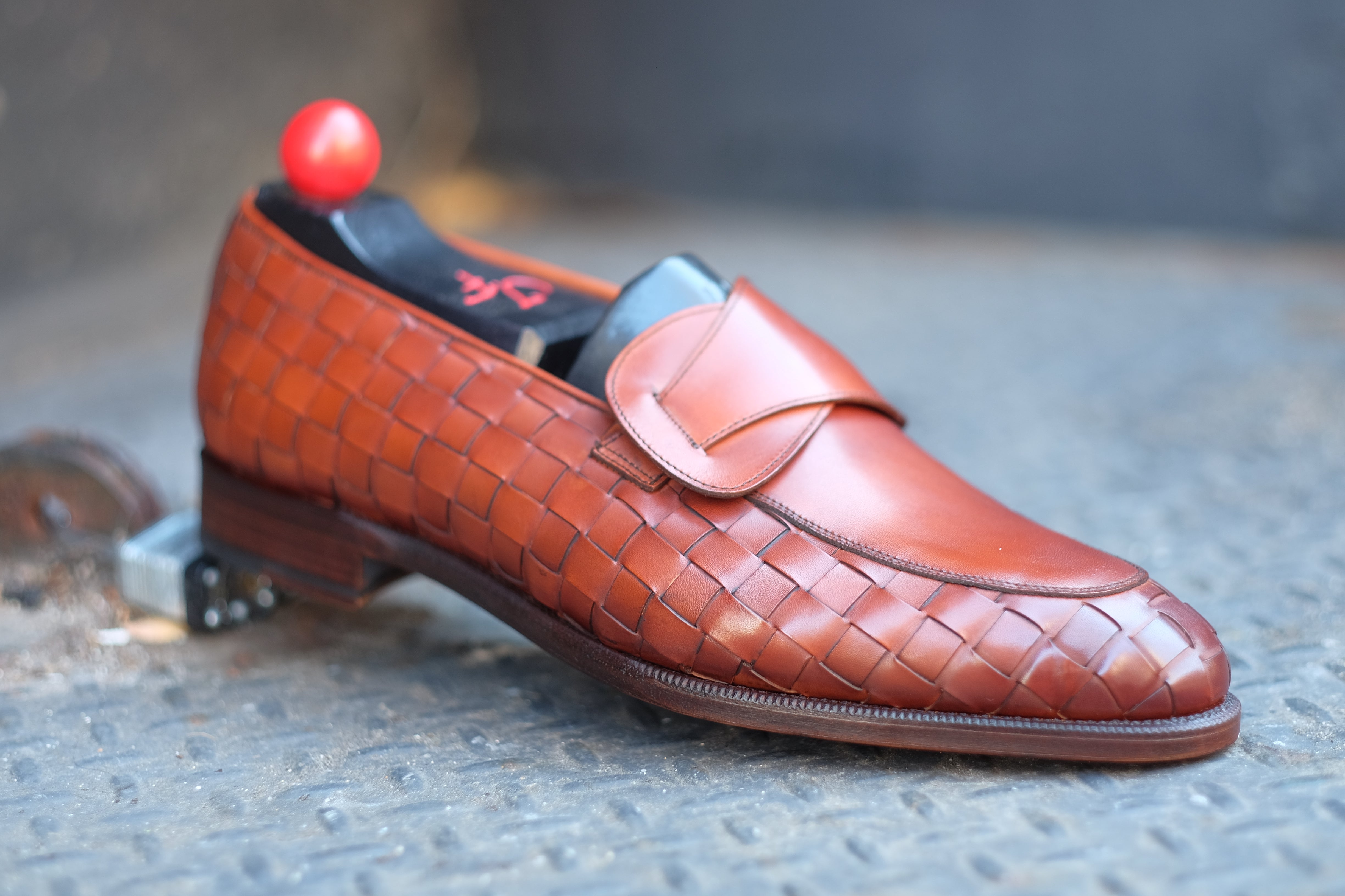 Meridian - MTO - Braided Auburn Calf / Auburn Calf - TMG Last - Single Leather Sole-Made To Order Butterfly Loafer-J.FitzPatrick Footwear