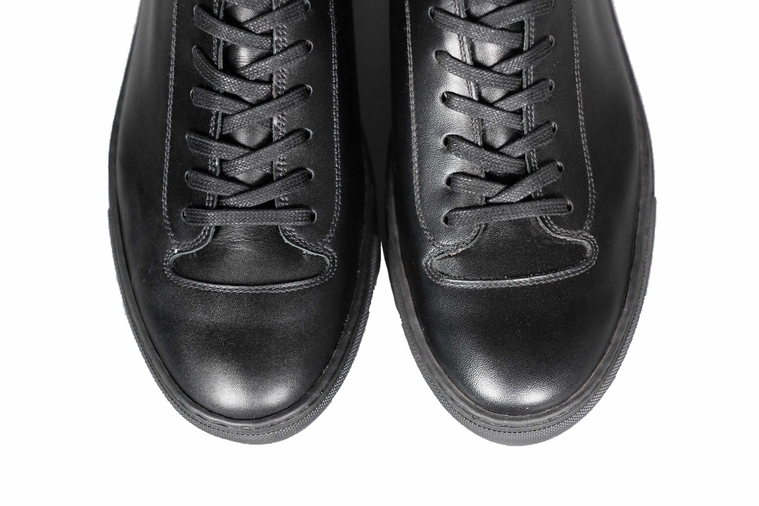 Olympia - Black Calf / Black Sole-Plimsoll Lace Up Laceup Sneakers-J.FitzPatrick Footwear