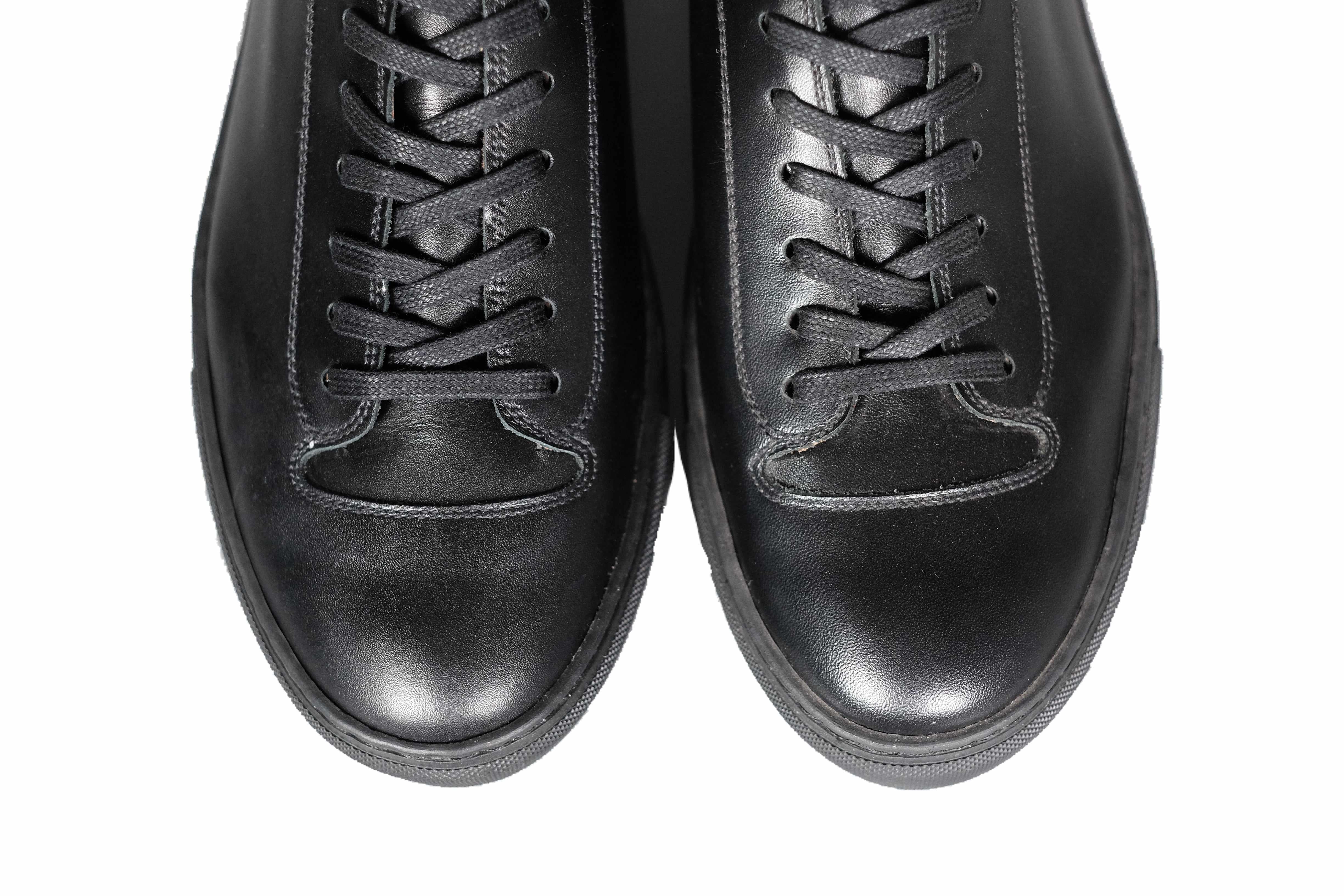 Olympia - Black Calf / Black Sole-Plimsoll Lace Up Laceup Sneakers-J.FitzPatrick Footwear