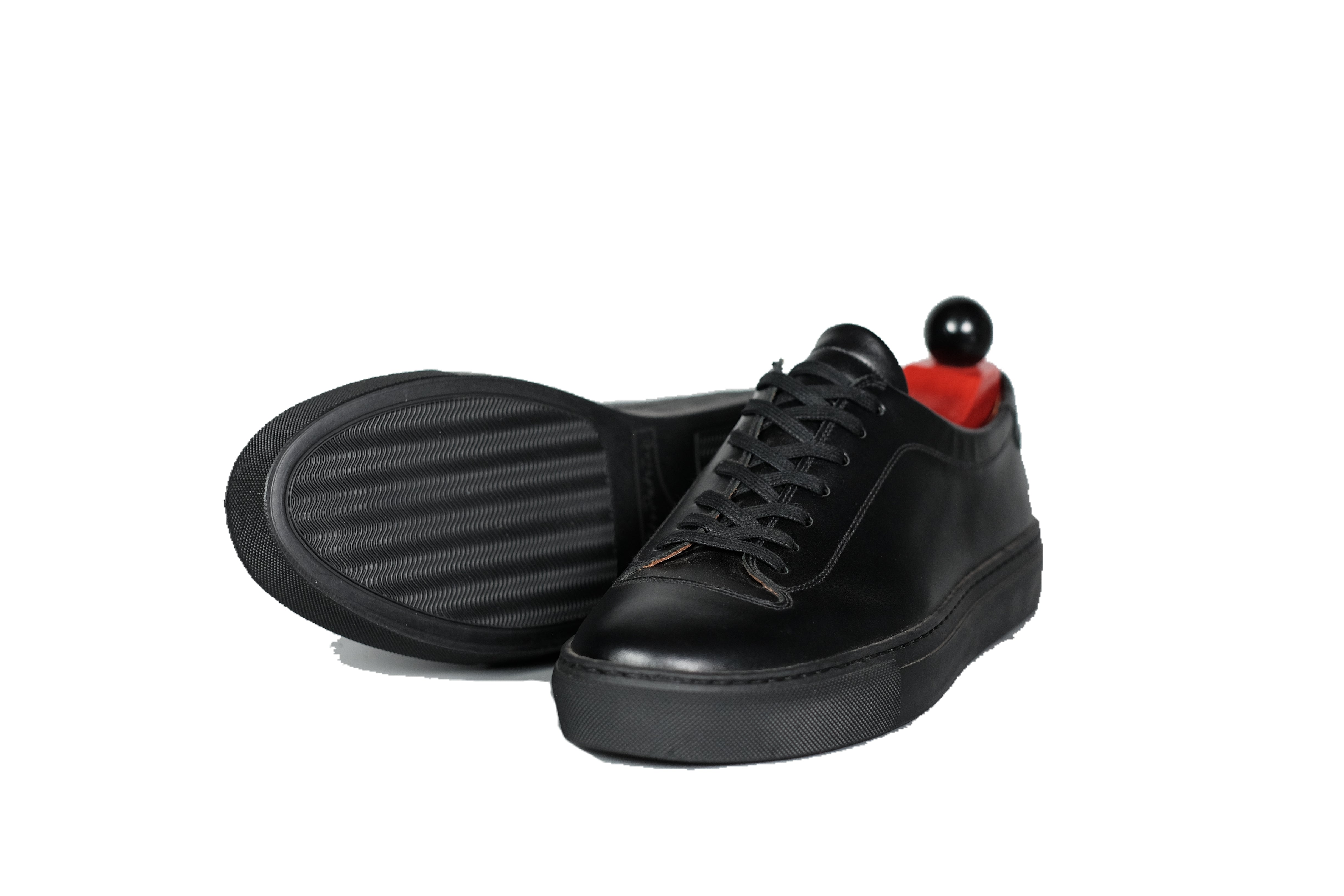 Olympia - Black Calf / Black Sole-Plimsoll Lace Up Laceup Sneakers-J.FitzPatrick Footwear