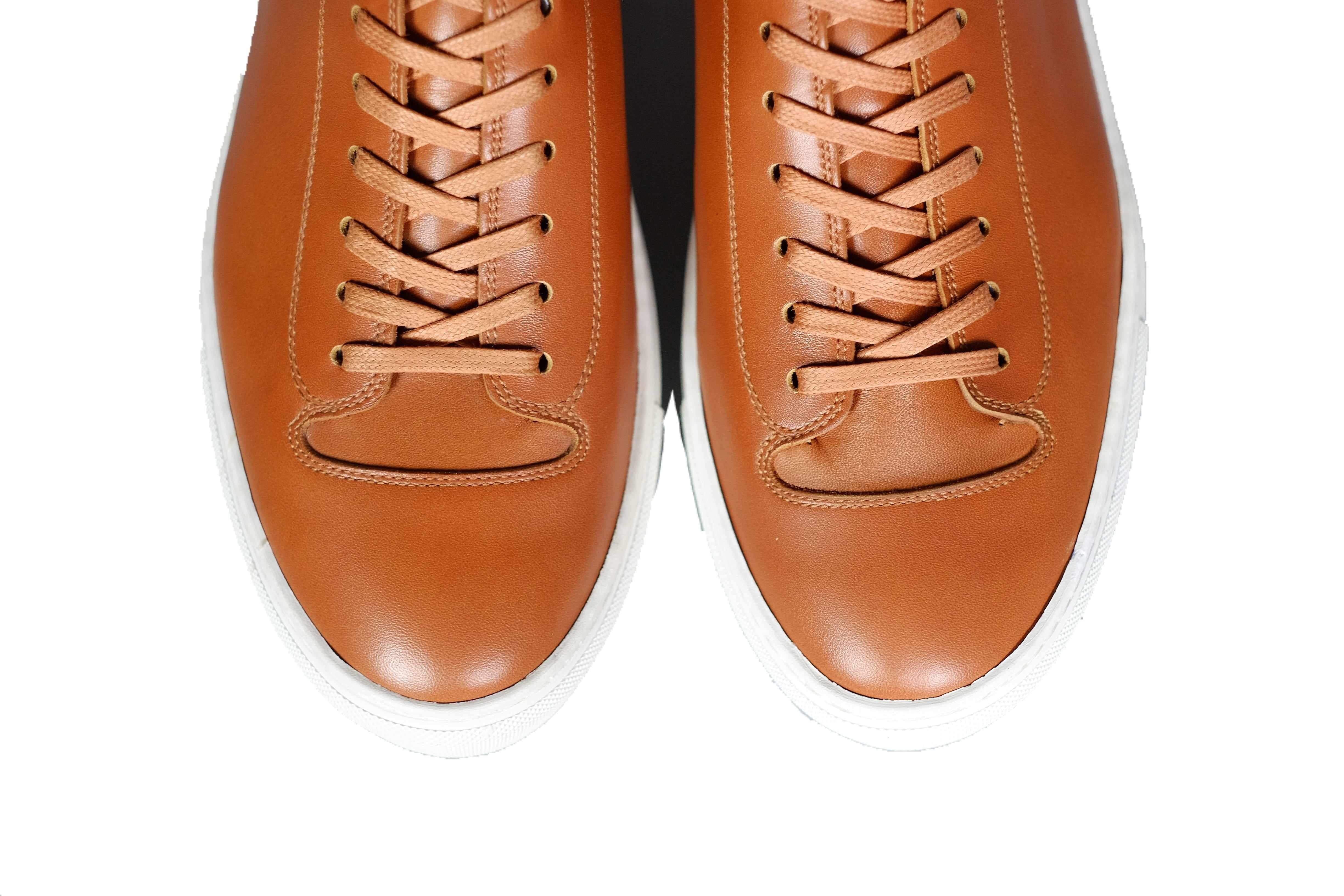 Olympia - Cedar Calf / White Sole-Plimsoll Lace Up Laceup Sneakers-J.FitzPatrick Footwear