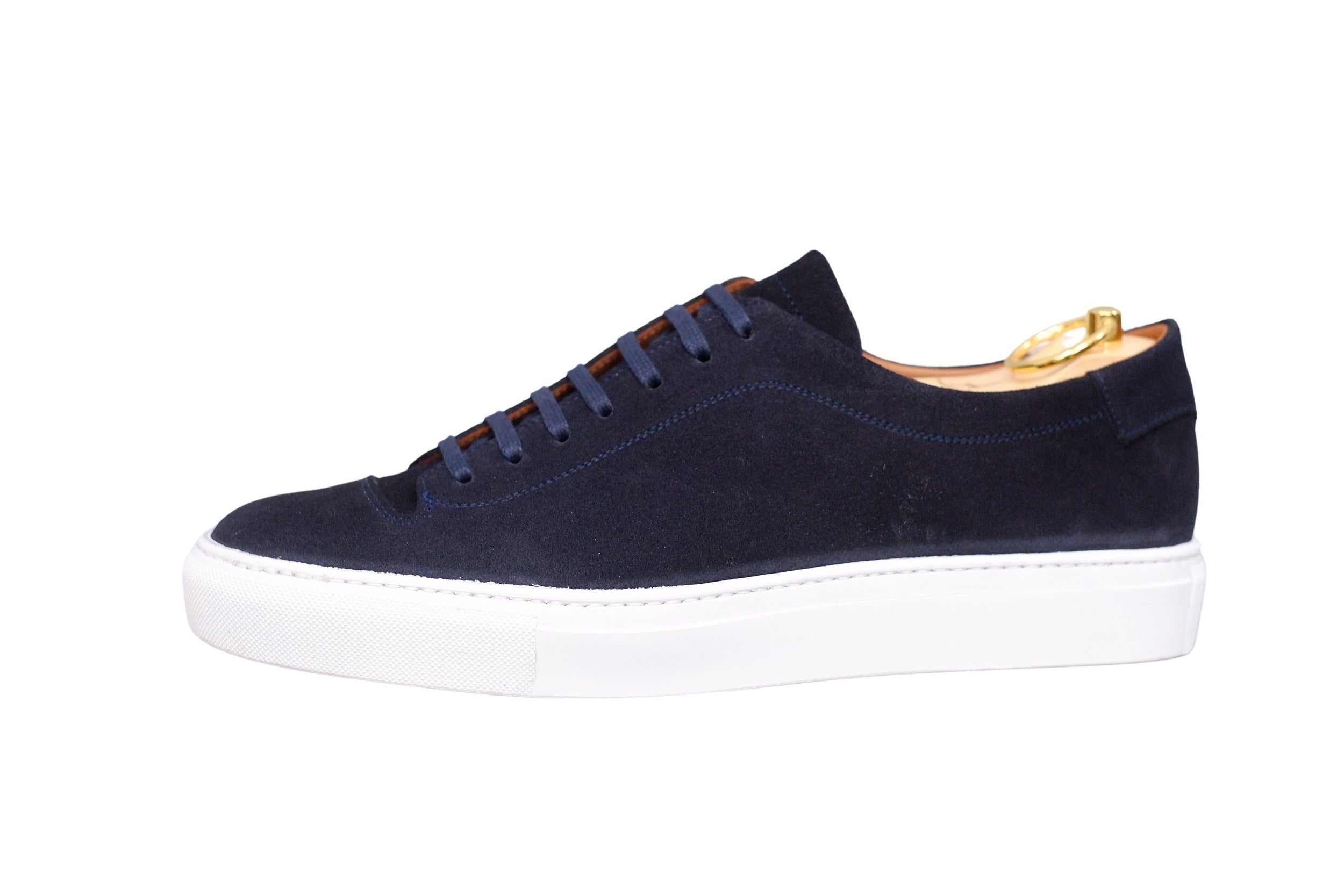 Olympia - Dark Sapphire Suede / White Sole-Plimsoll Lace Up Laceup Sneakers-J.FitzPatrick Footwear