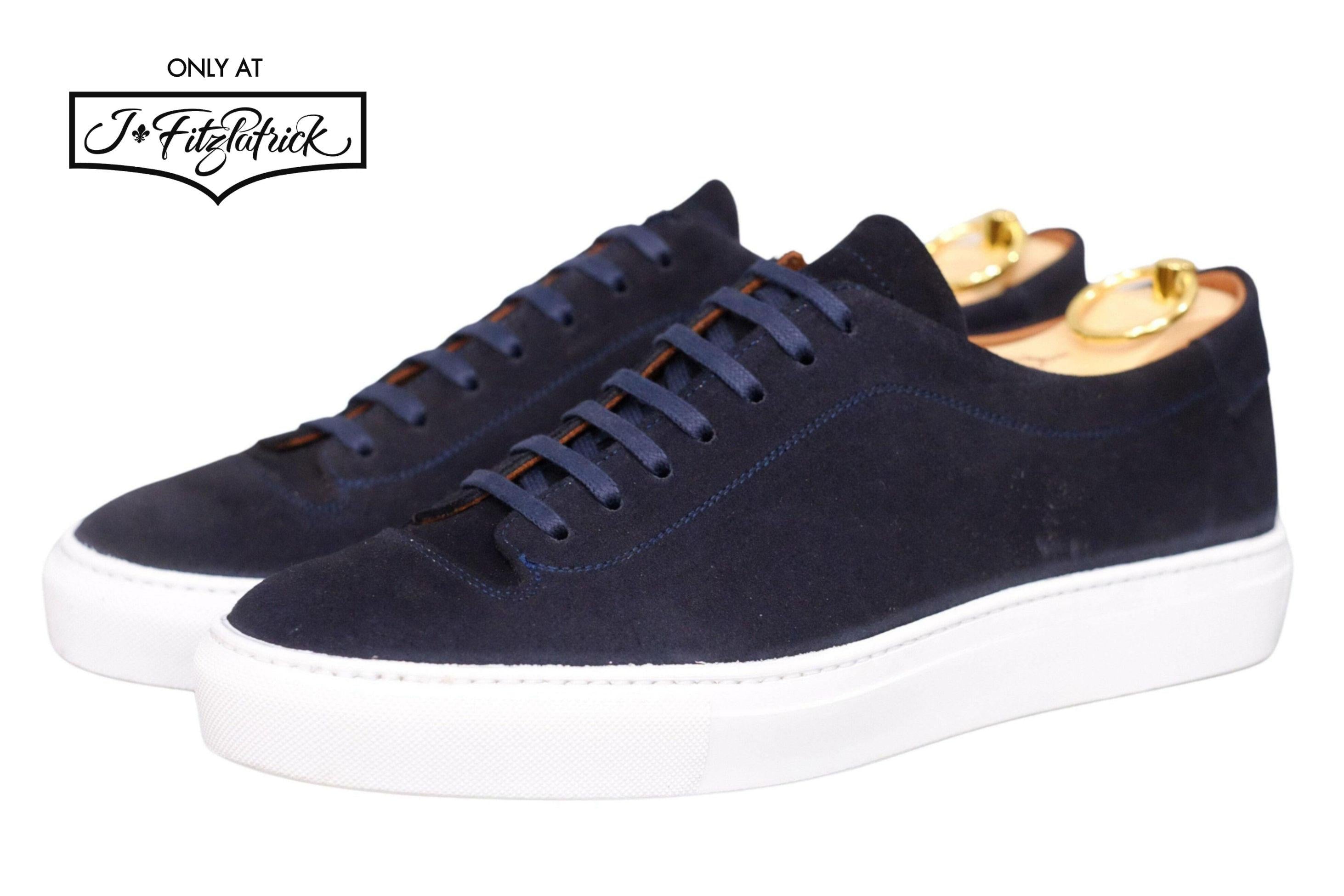 Olympia - Dark Sapphire Suede / White Sole-Plimsoll Lace Up Laceup Sneakers-J.FitzPatrick Footwear