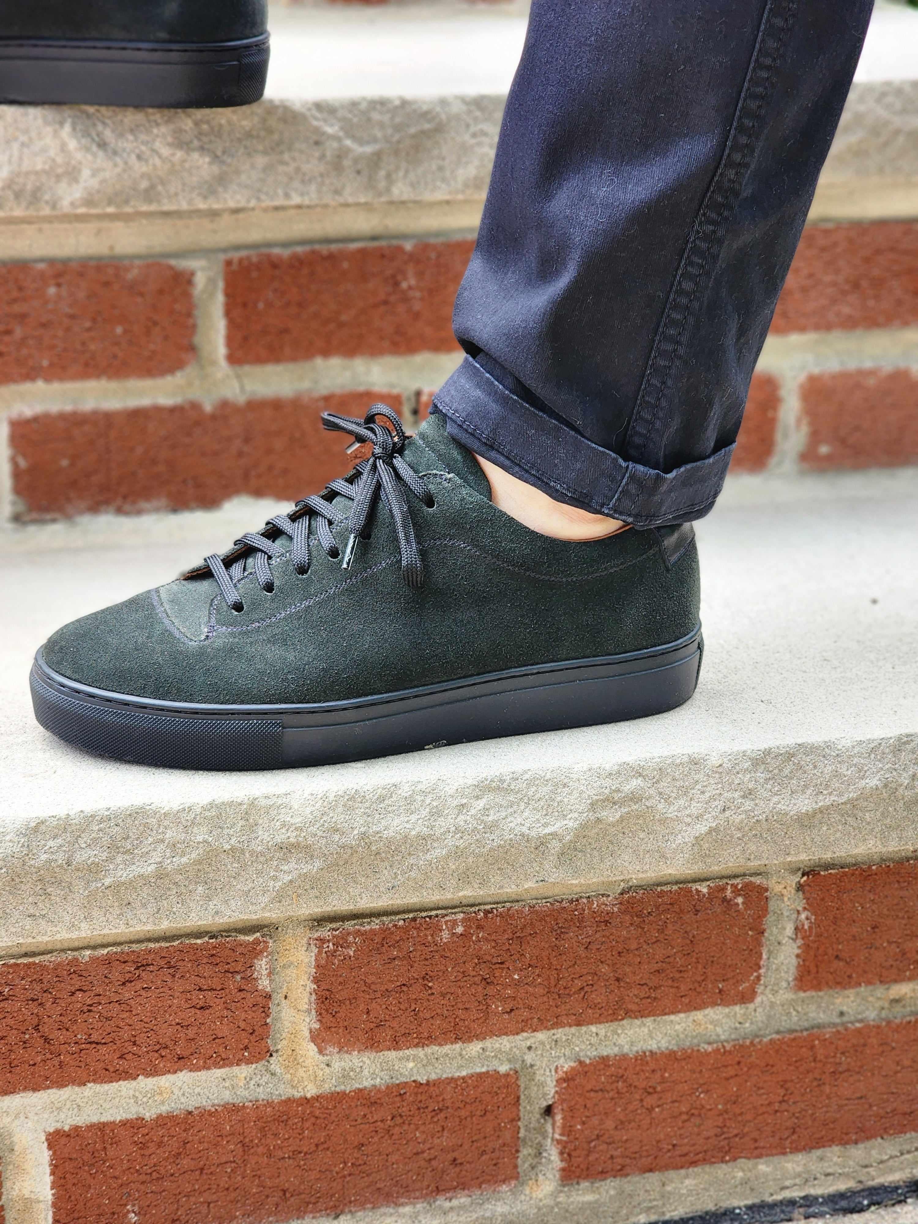 Olympia - Kale Suede / Black Sole-Plimsoll Lace Up Laceup Sneakers-J.FitzPatrick Footwear