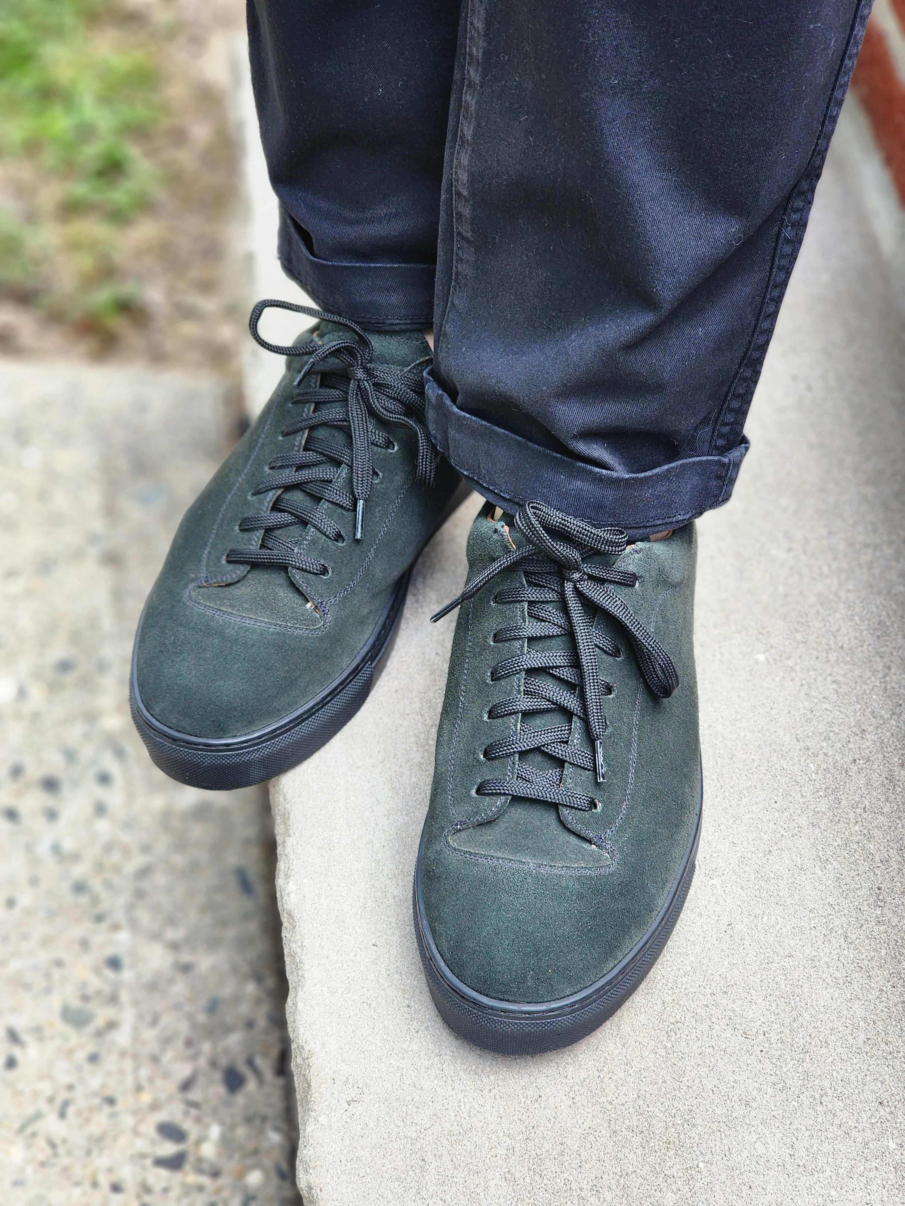 Olympia - Kale Suede / Black Sole-Plimsoll Lace Up Laceup Sneakers-J.FitzPatrick Footwear