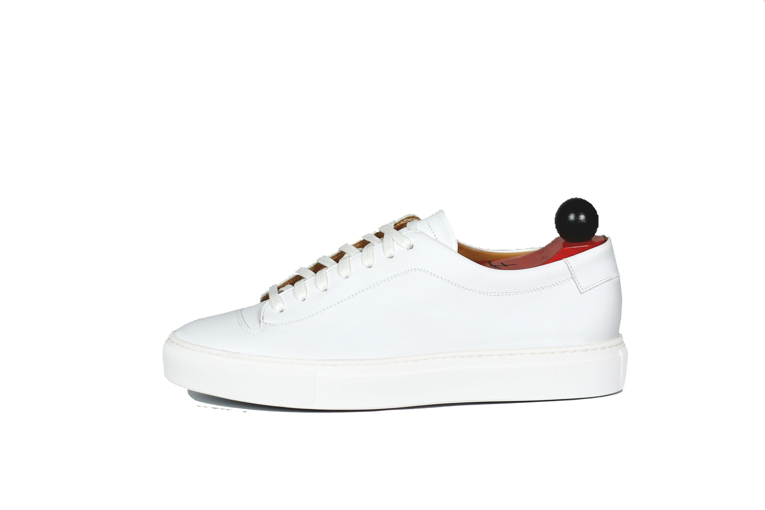 Olympia - White Calf / White Sole-Plimsoll Lace Up Laceup Sneakers-J.FitzPatrick Footwear