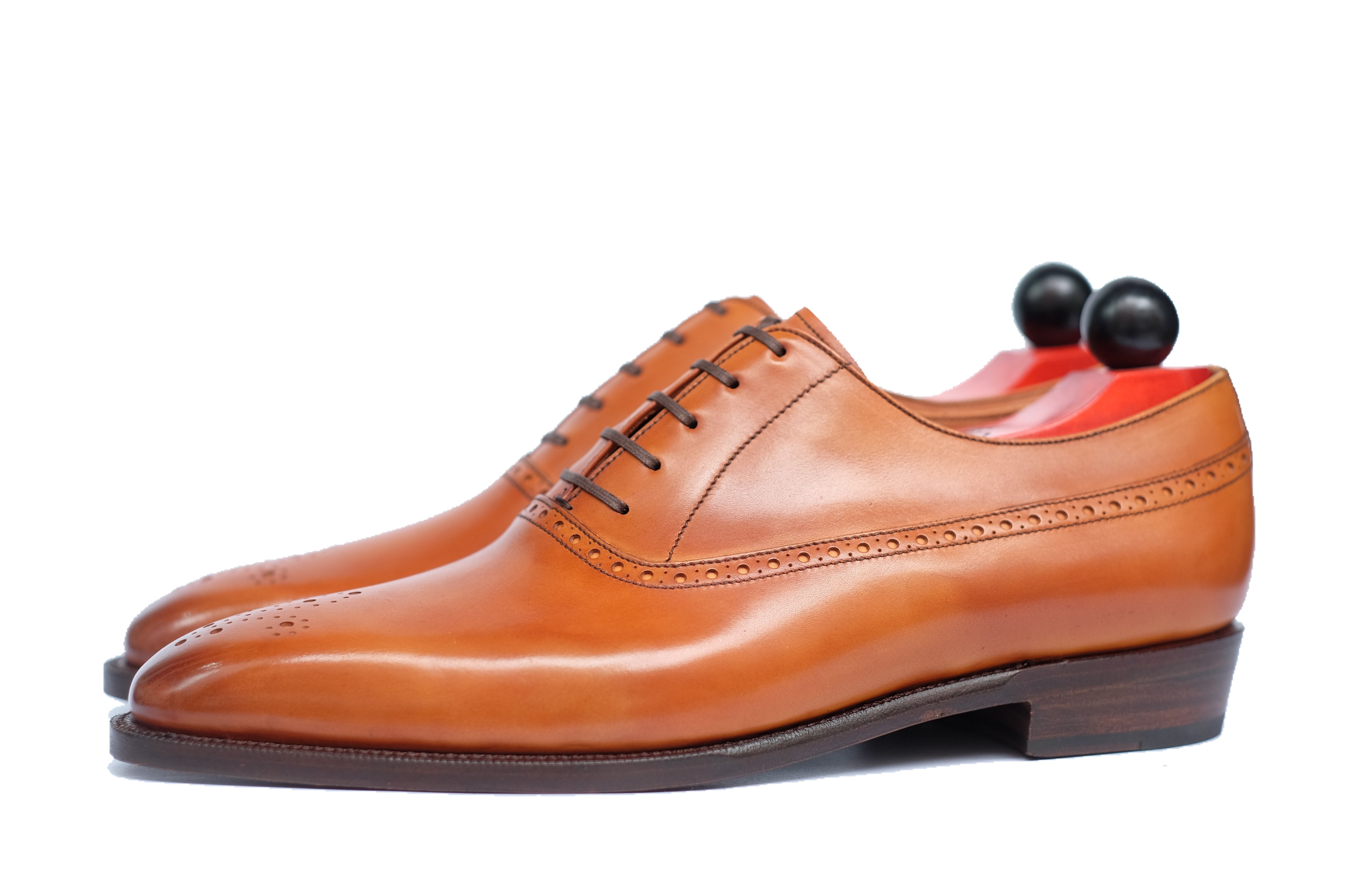 Parkwood - MTO - Golden Burnished Tan Calf - LPB Last - Single Leather Sole-Made To Order Oxfords Medallion Balmoral-J.FitzPatrick Footwear