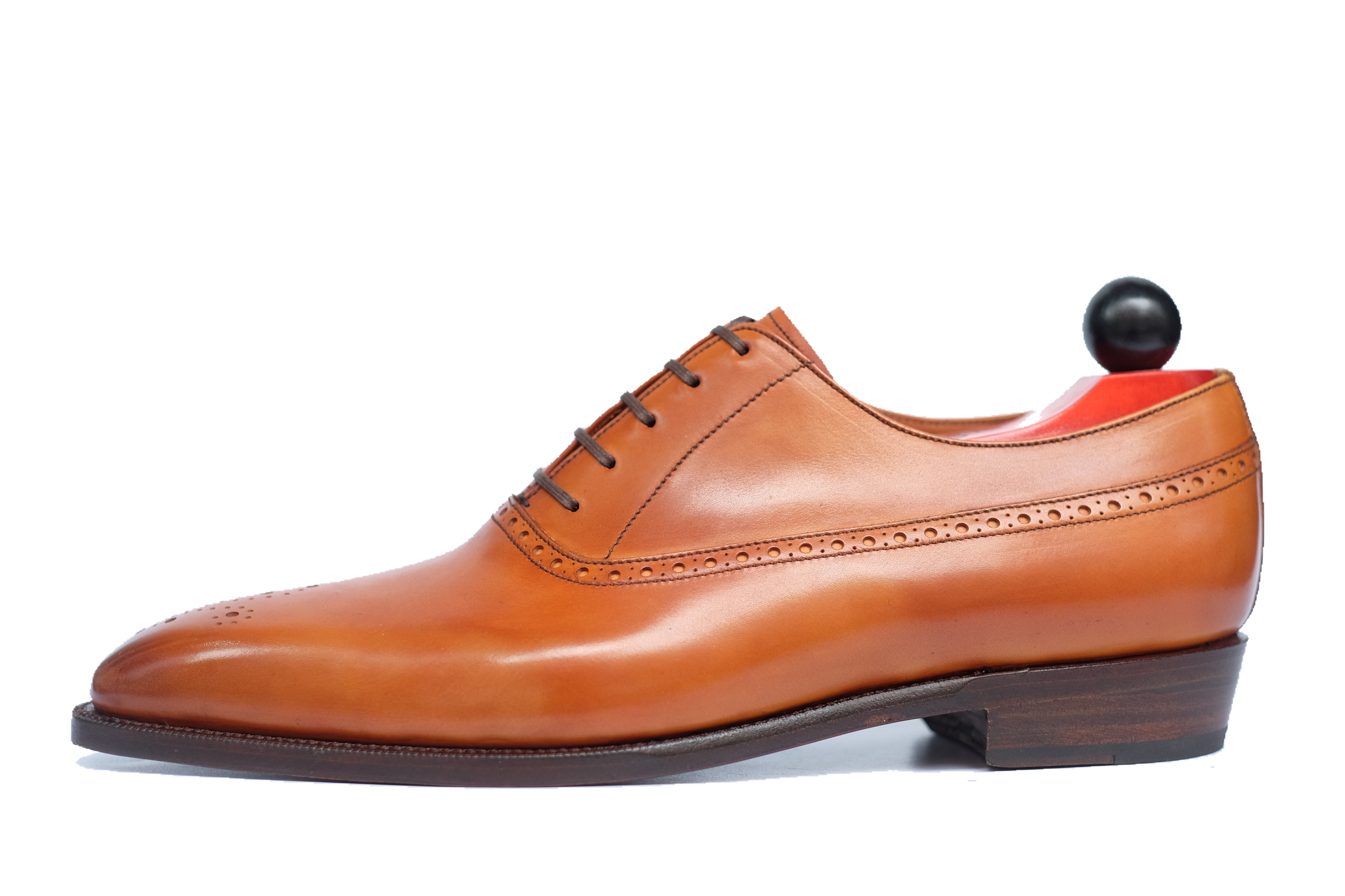 Parkwood - MTO - Golden Burnished Tan Calf - LPB Last - Single Leather Sole-Made To Order Oxfords Medallion Balmoral-J.FitzPatrick Footwear