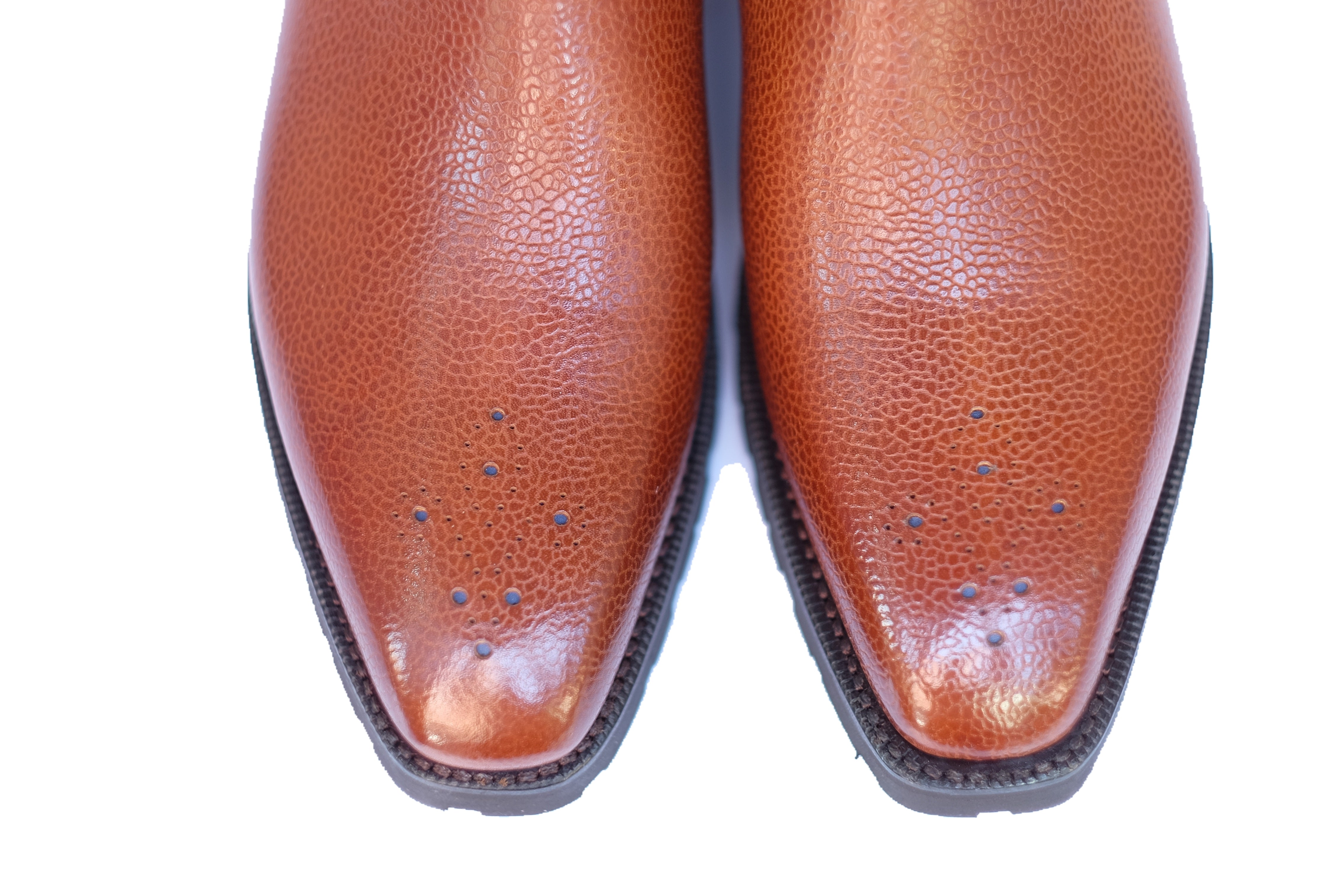 Pasco - MTO - Tan Grain / Blue Gore - MGF Last - Commando Sole-Made To Order Chelsea Boot Medallion-J.FitzPatrick Footwear