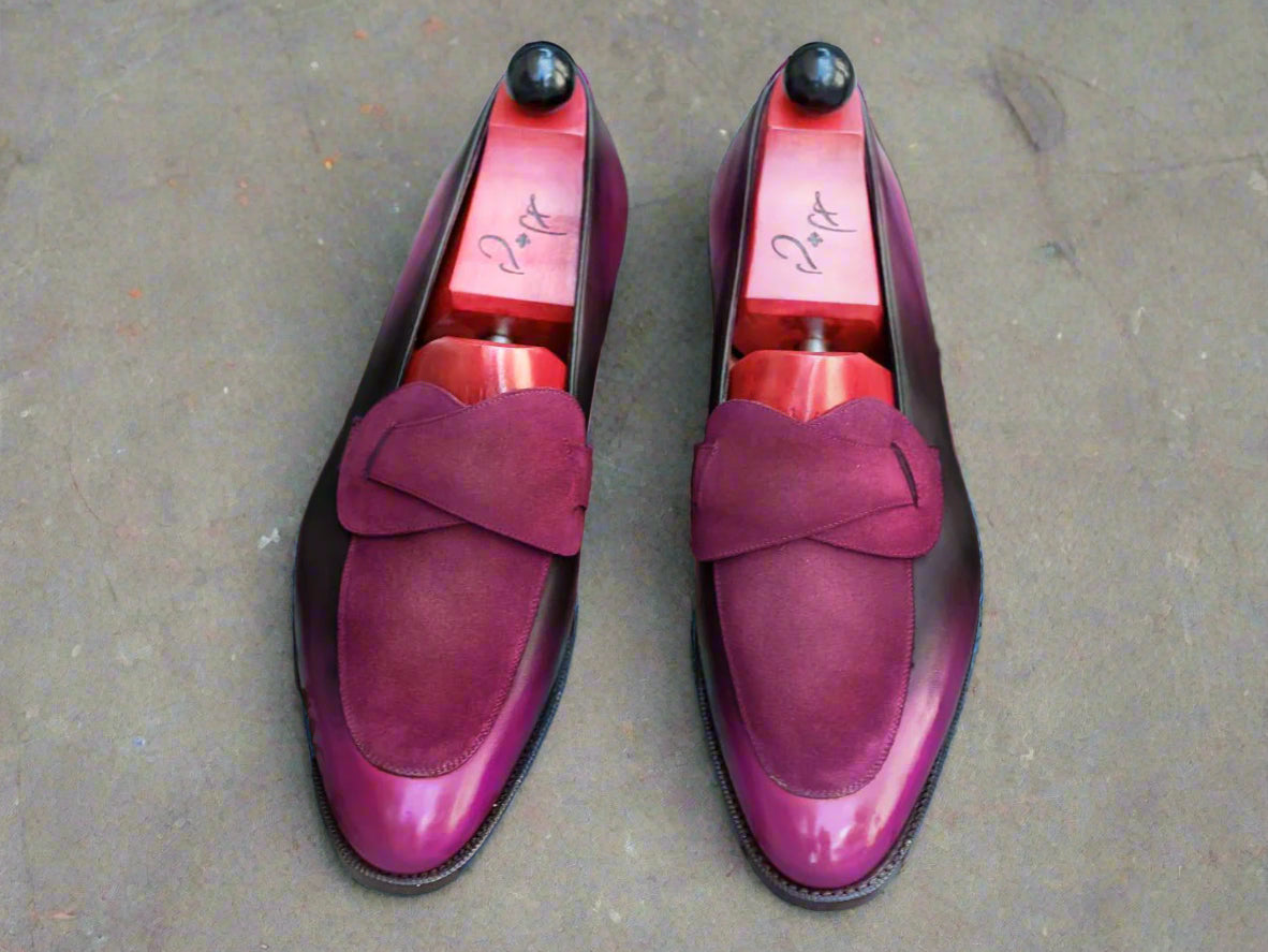 Patina Berry - MTO - Meridian-Made To Order Butterfly Loafer Custom Patina-J.FitzPatrick Footwear