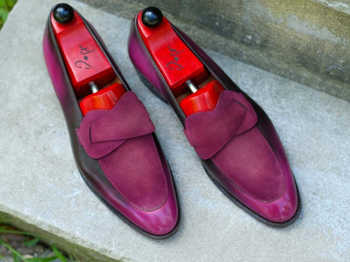 Patina Berry - MTO - Meridian-Made To Order Butterfly Loafer Custom Patina-J.FitzPatrick Footwear