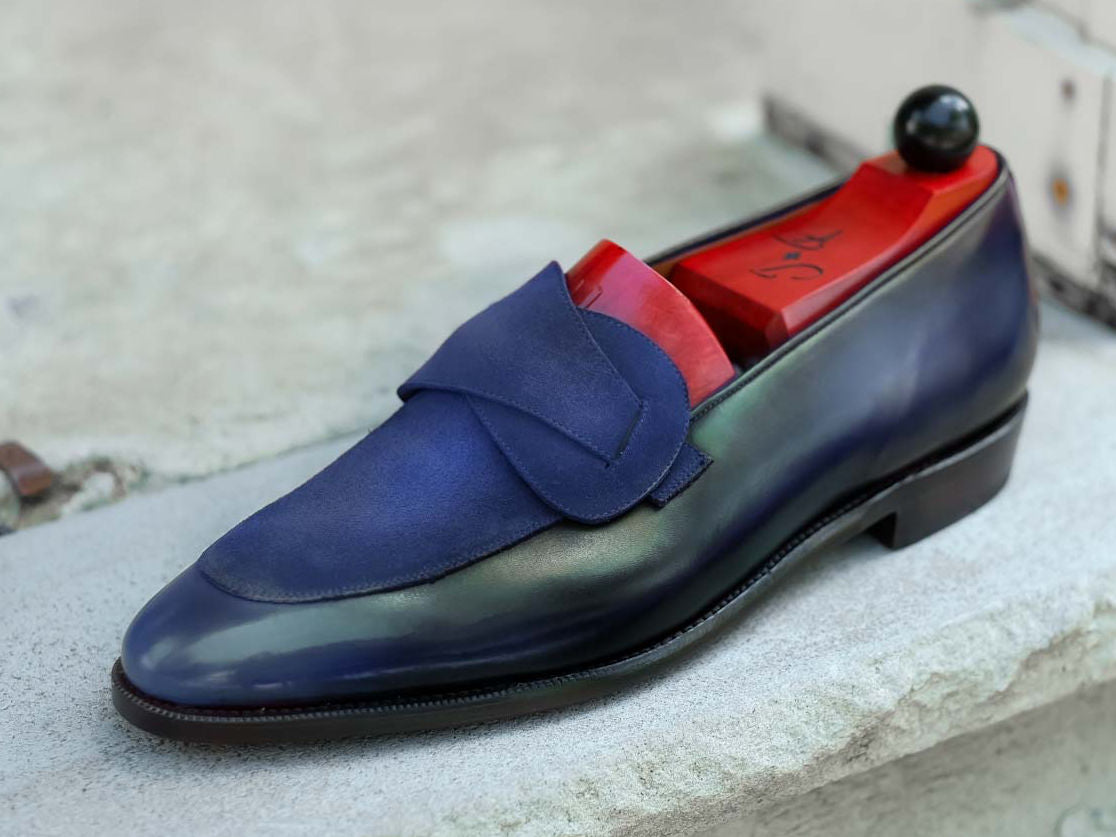 Patina Blue - MTO - Meridian-Made To Order Butterfly Loafer Custom Patina-J.FitzPatrick Footwear