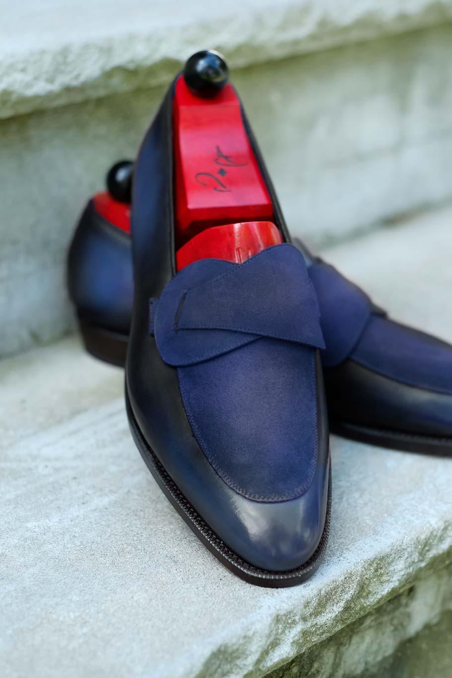 Patina Blue - MTO - Meridian-Made To Order Butterfly Loafer Custom Patina-J.FitzPatrick Footwear