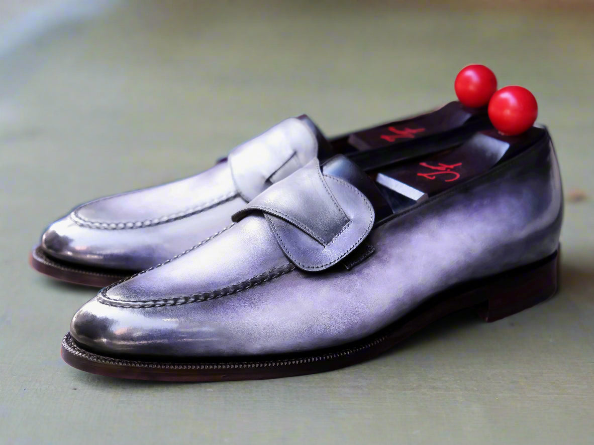 Patina Grey Amethyst - MTO - Hawthorne-Made To Order Butterfly Loafer Custom Patina-J.FitzPatrick Footwear