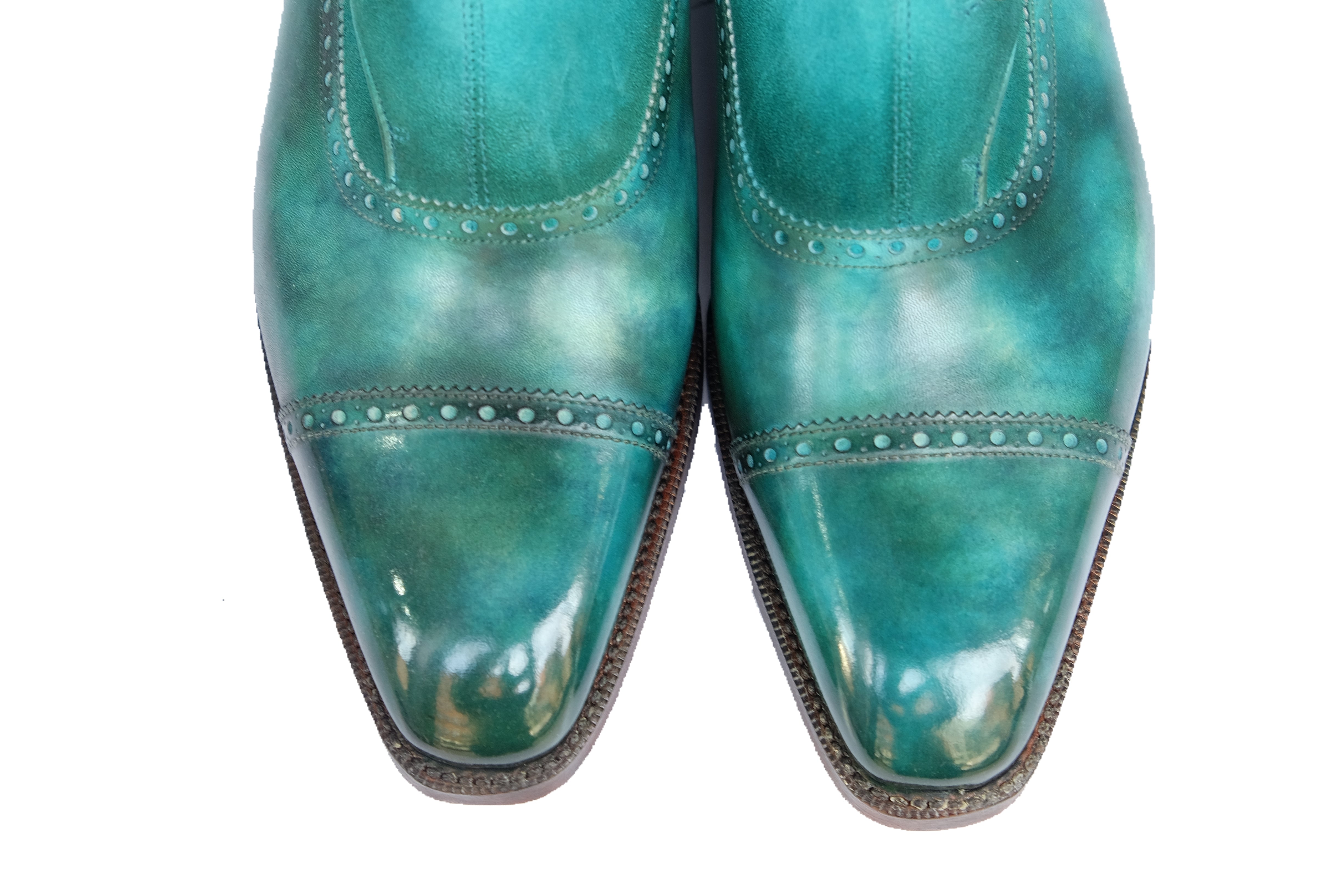 Patina Jade Vine - MTO - Puyallup Redux-Made To Order Button Boot Cap Toe Brogue-J.FitzPatrick Footwear