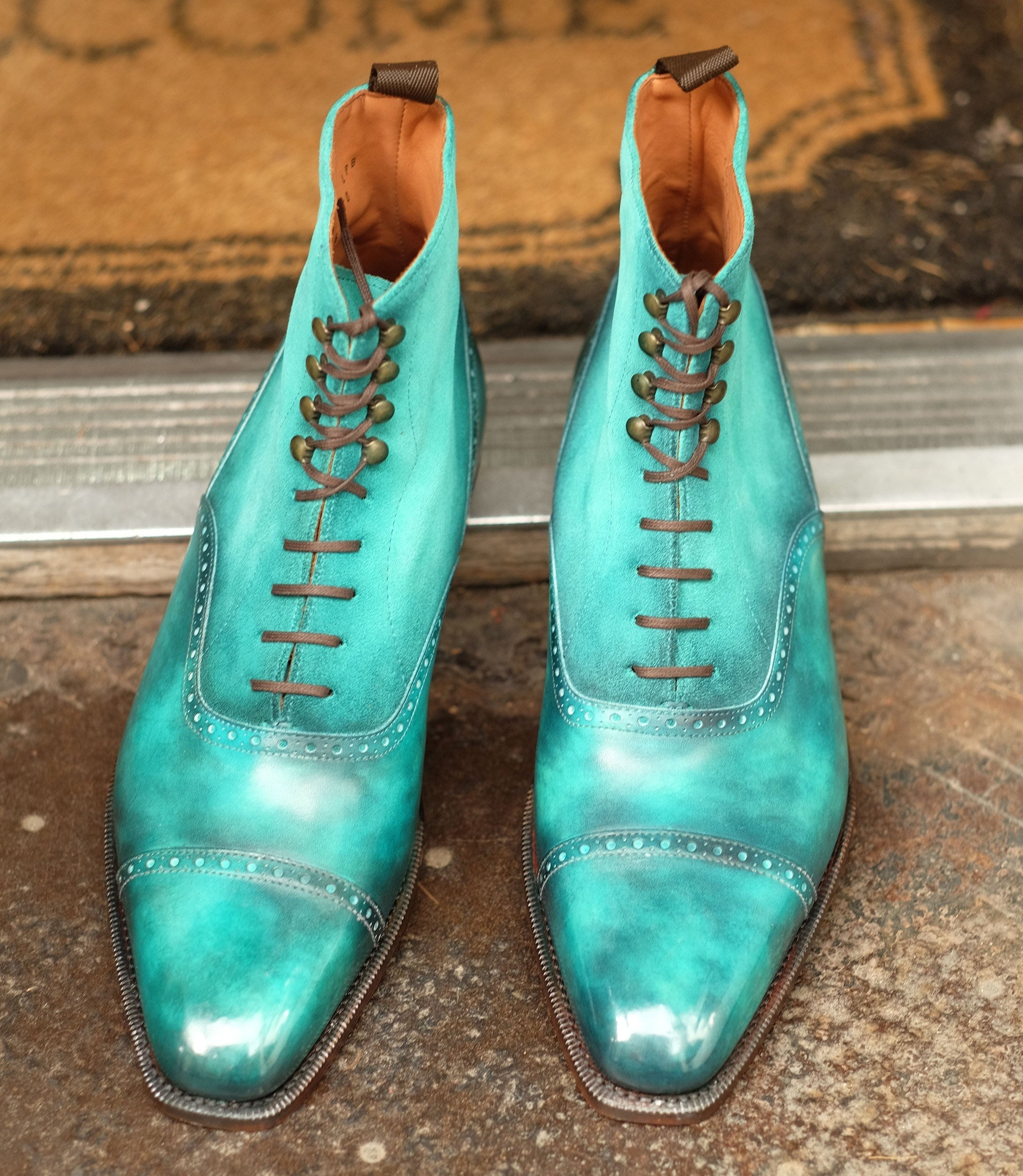 Patina Jade Vine - MTO - Seaview-Made To Order Lace Laceup Boots-J.FitzPatrick Footwear