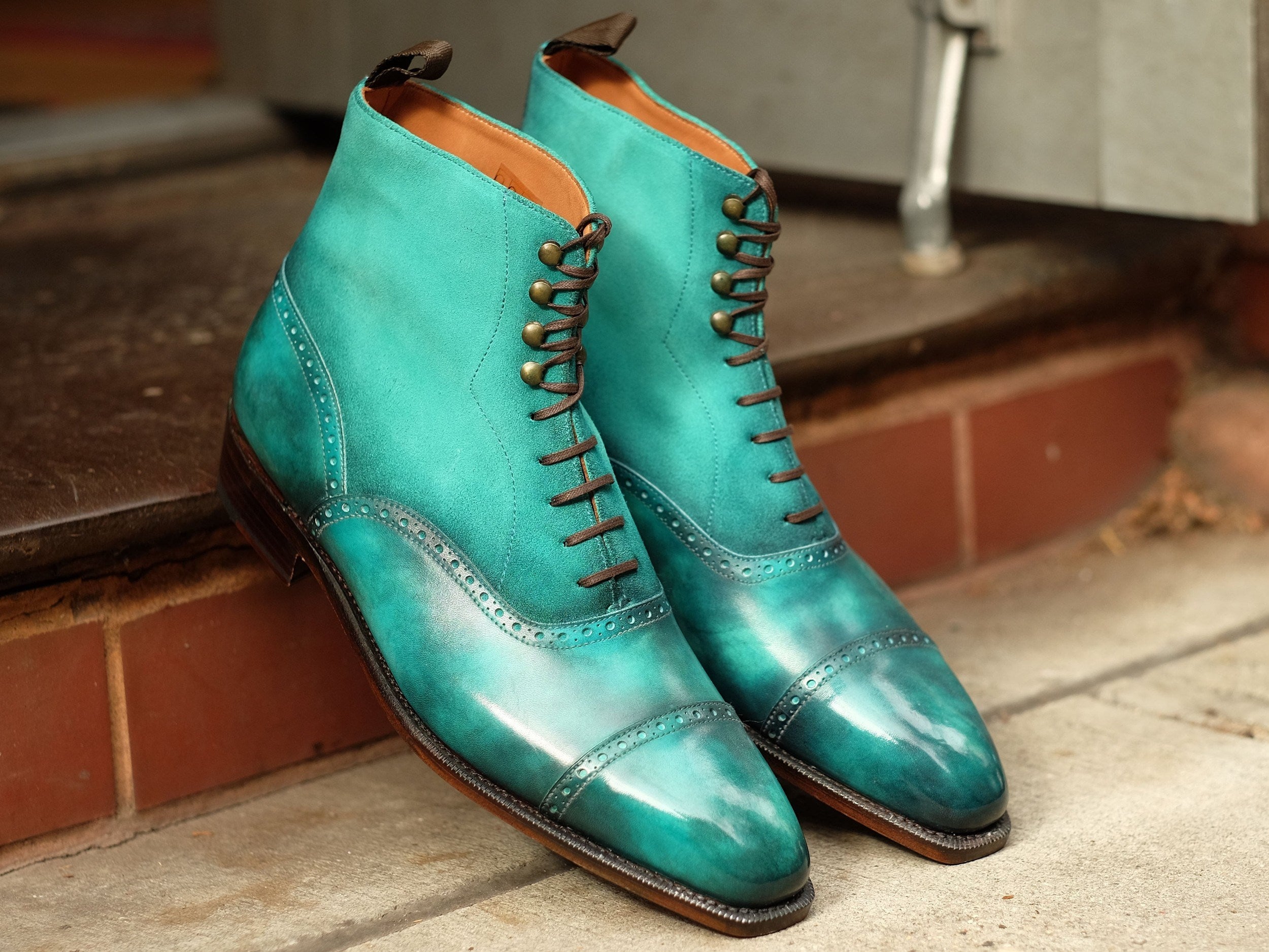 Patina Jade Vine - MTO - Seaview-Made To Order Lace Laceup Boots-J.FitzPatrick Footwear