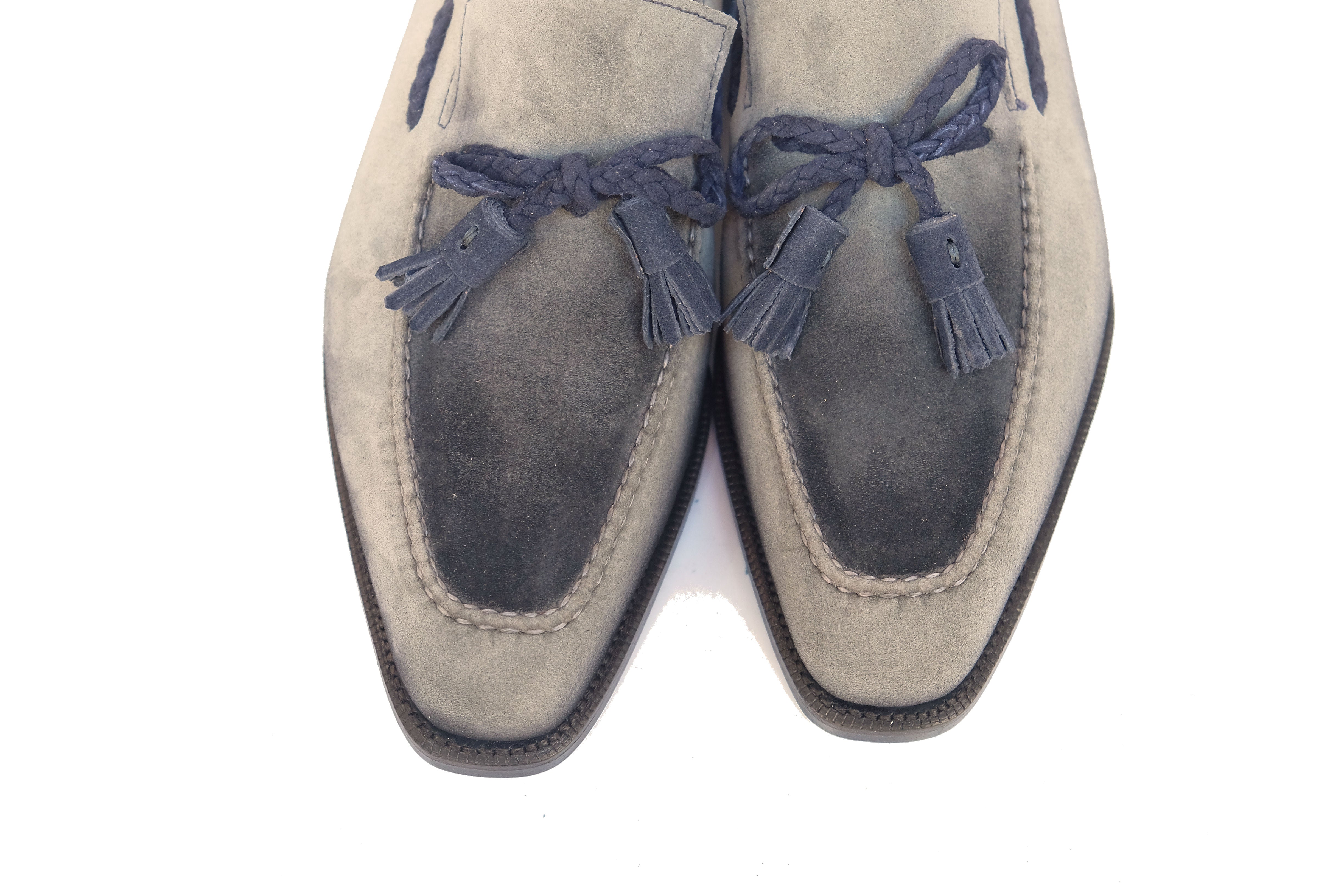 Patina Jeju - Grey - MTO - Eskapa-Made To Order Tassel Loafer Custom Patina-J.FitzPatrick Footwear
