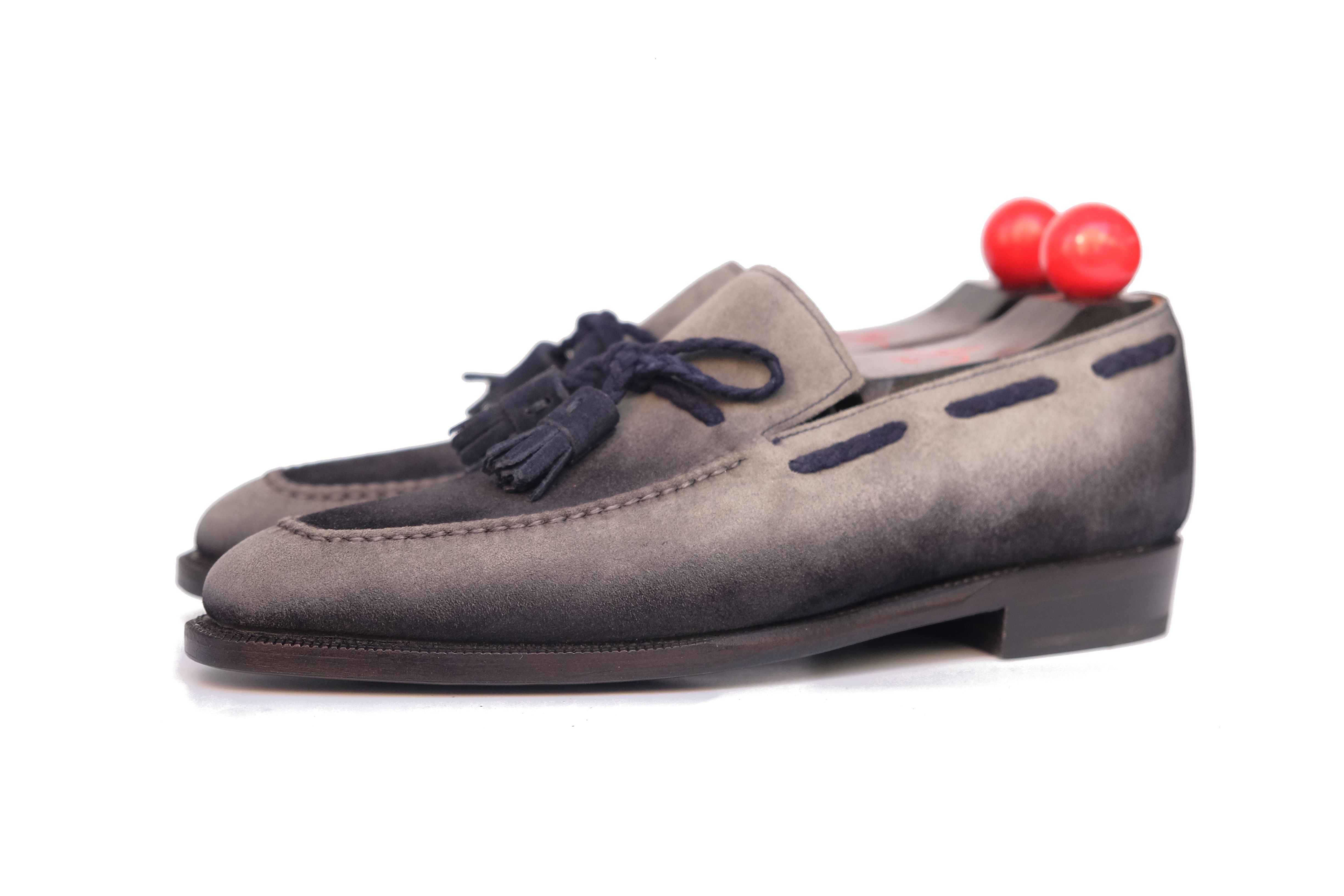 Patina Jeju - Grey - MTO - Eskapa-Made To Order Tassel Loafer Custom Patina-J.FitzPatrick Footwear