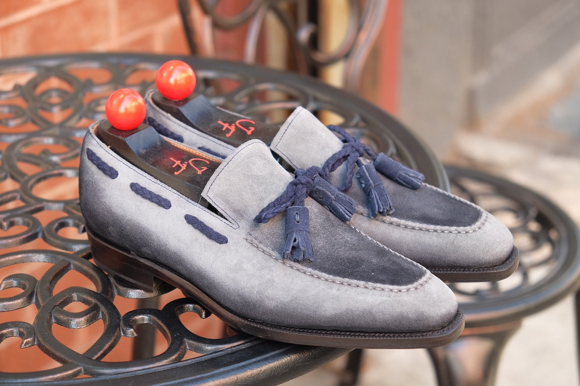 Patina Jeju - Grey - MTO - Eskapa-Made To Order Tassel Loafer Custom Patina-J.FitzPatrick Footwear