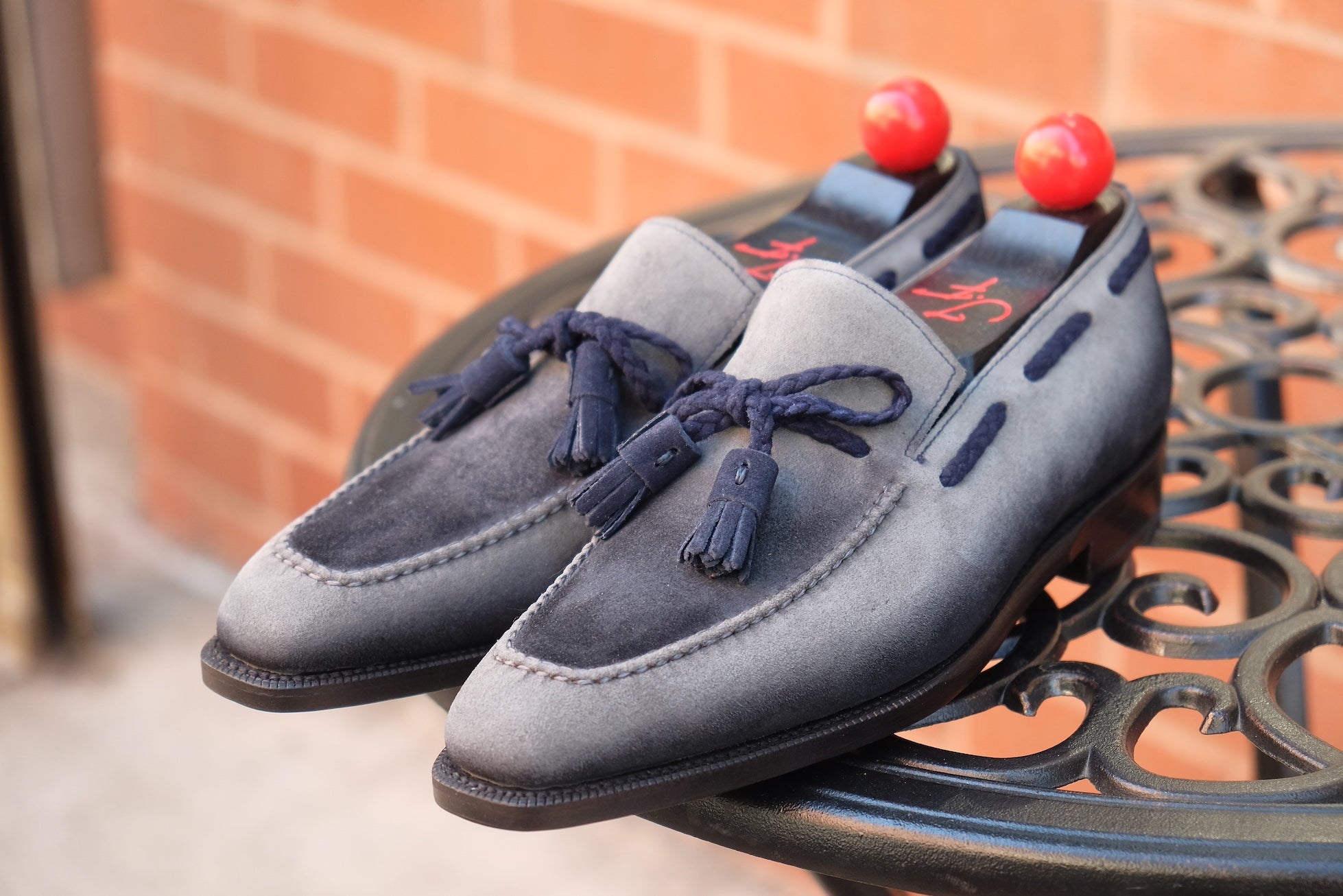 Patina Jeju - Grey - MTO - Eskapa-Made To Order Tassel Loafer Custom Patina-J.FitzPatrick Footwear