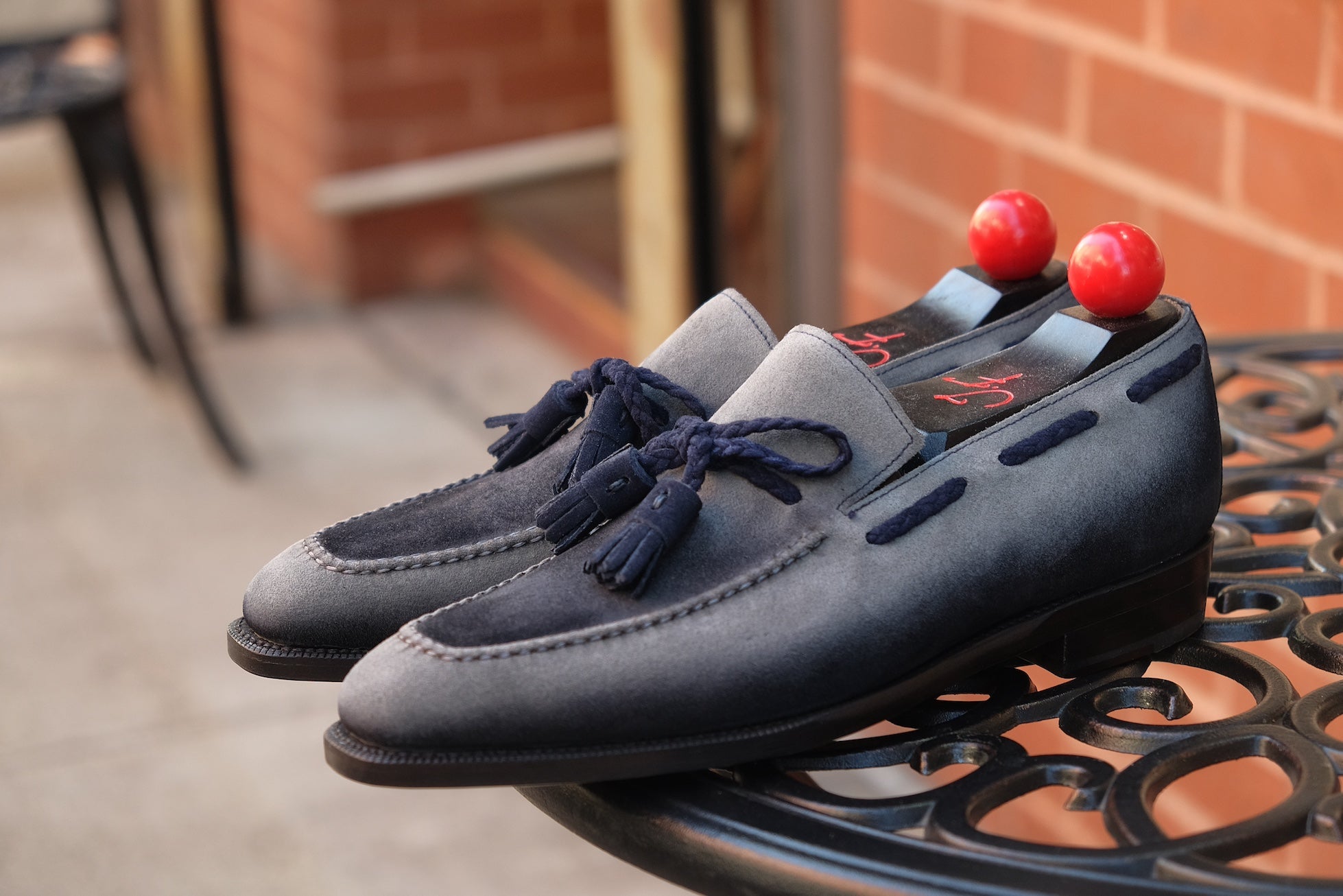 Patina Jeju - Grey - MTO - Eskapa-Made To Order Tassel Loafer Custom Patina-J.FitzPatrick Footwear