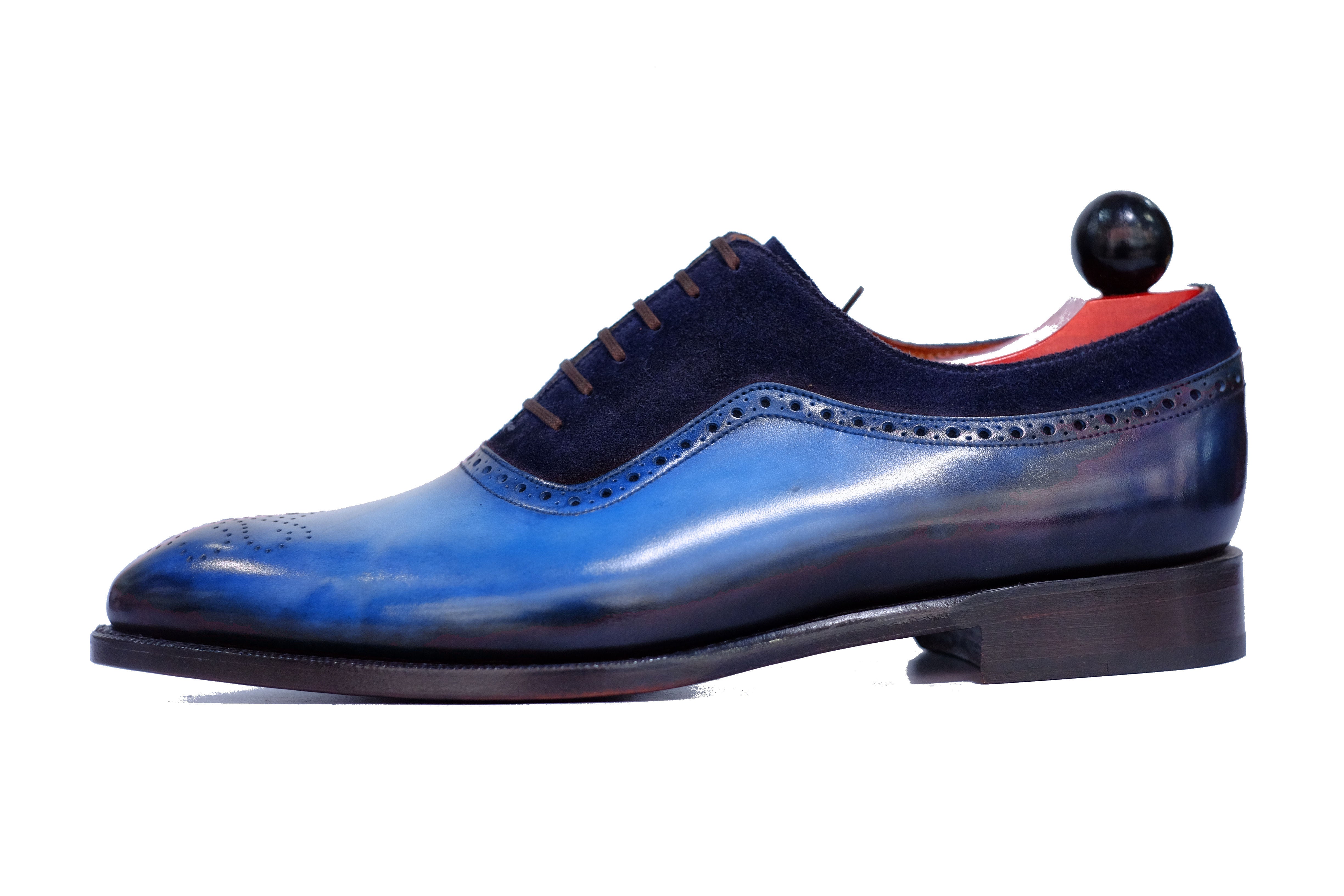 Patina Light Blue Sunset - MTO - Roosevelt-Made To Order Oxfords Custom Patina-J.FitzPatrick Footwear