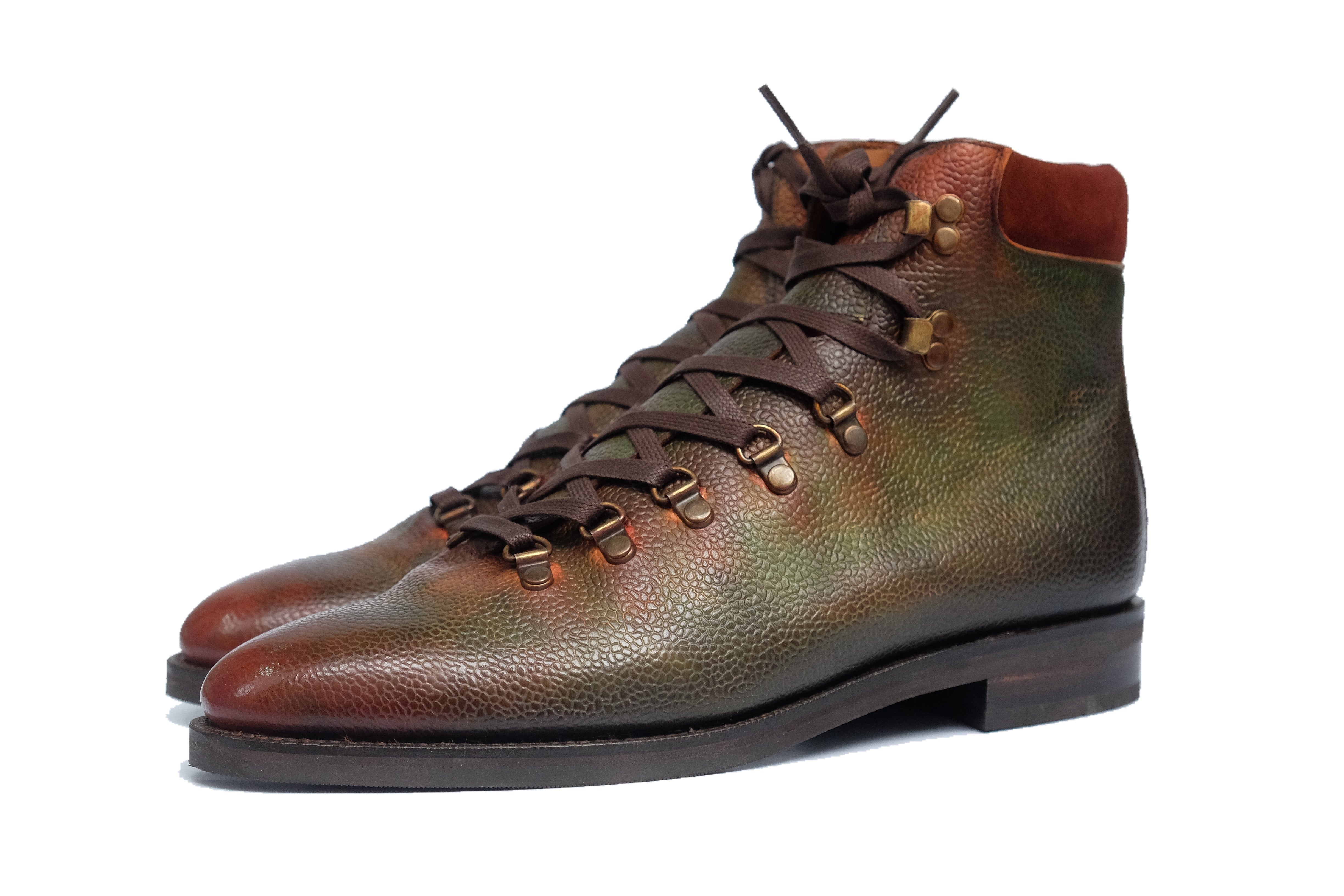 Patina Petrol Forest - MTO - Snoqualmie - TMG Last - City Rubber Sole-Made To Order Alpine Hiker Boots-J.FitzPatrick Footwear