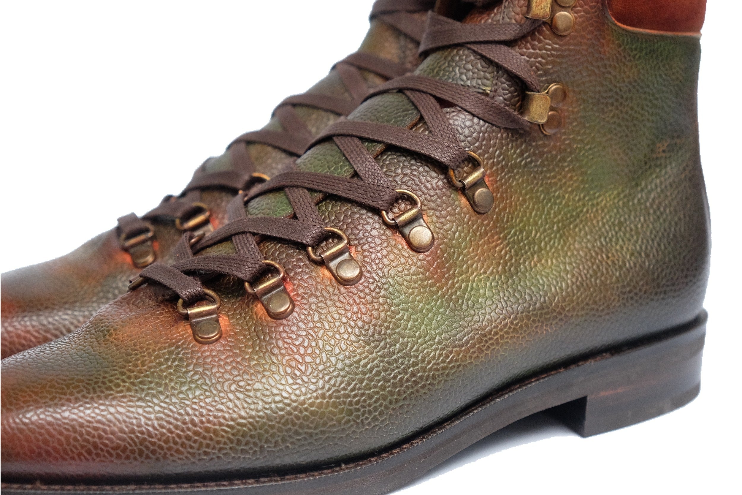 Patina Petrol Forest - MTO - Snoqualmie - TMG Last - City Rubber Sole-Made To Order Alpine Hiker Boots-J.FitzPatrick Footwear
