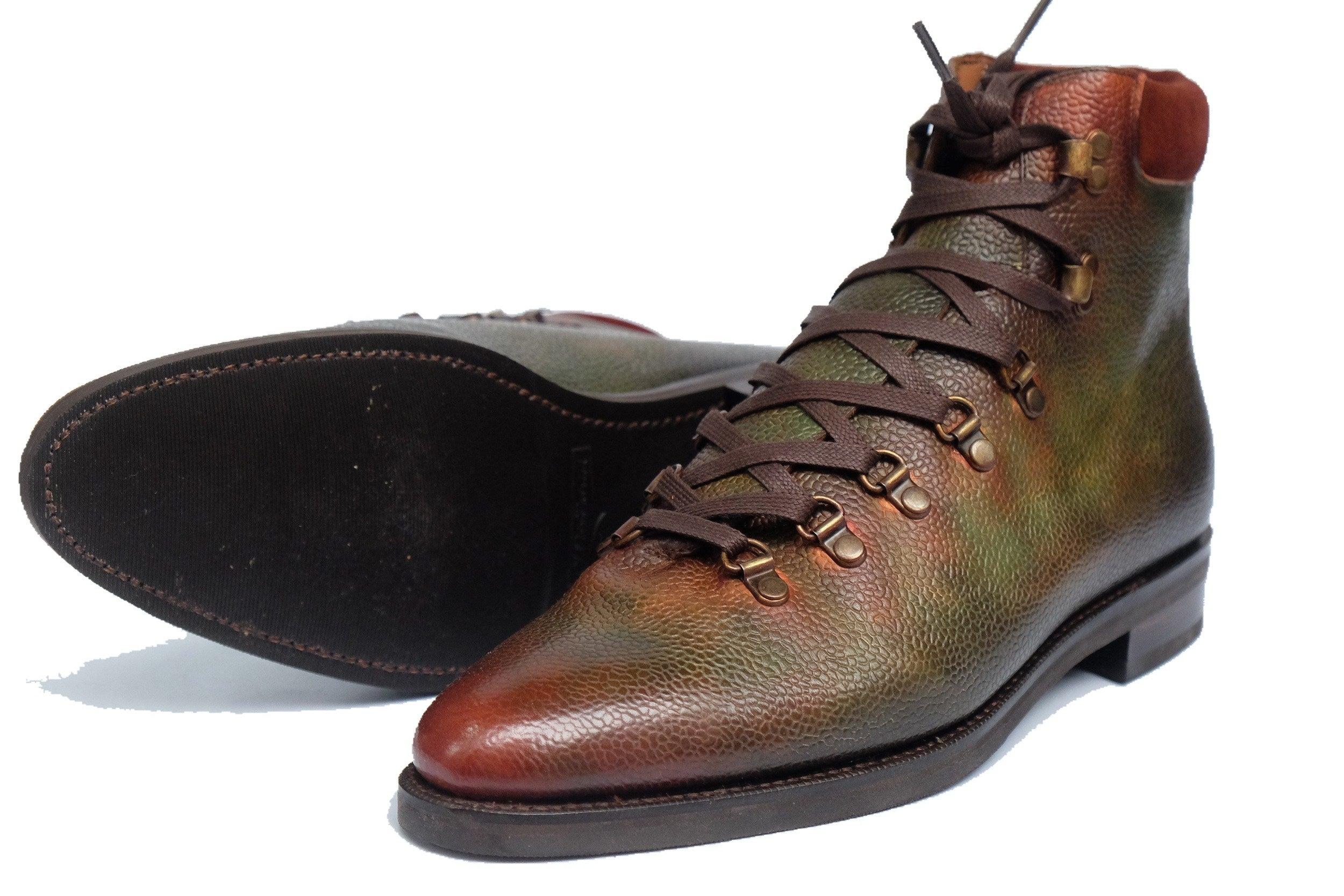 Patina Petrol Forest - MTO - Snoqualmie - TMG Last - City Rubber Sole-Made To Order Alpine Hiker Boots-J.FitzPatrick Footwear