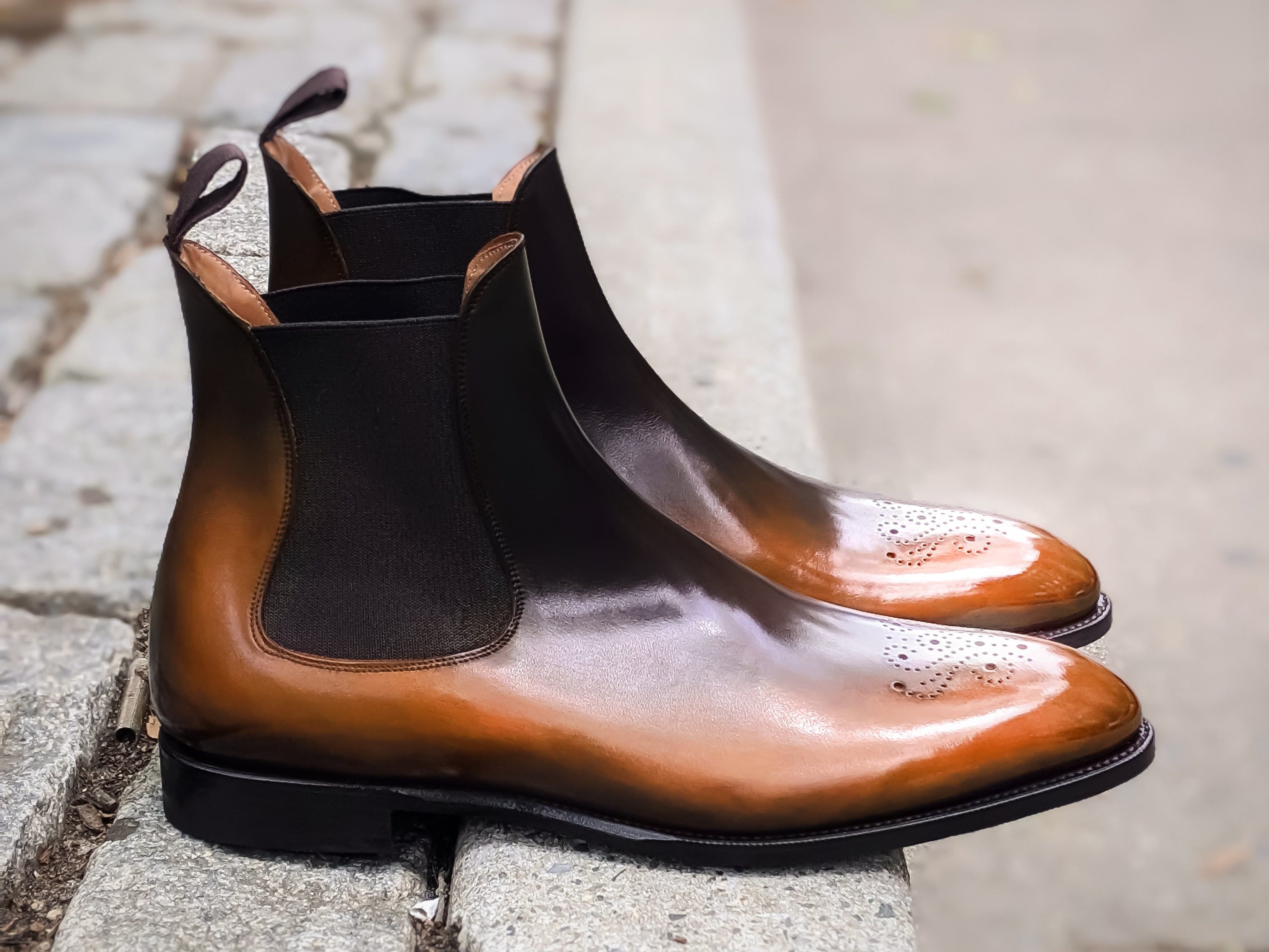 Patina Reverse Brown - MTO - Highland-Made To Order Chelsea Boots-J.FitzPatrick Footwear