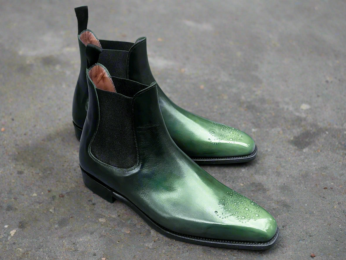 Patina Reverse Jade - MTO - Highland-Made To Order Chelsea Boots-J.FitzPatrick Footwear