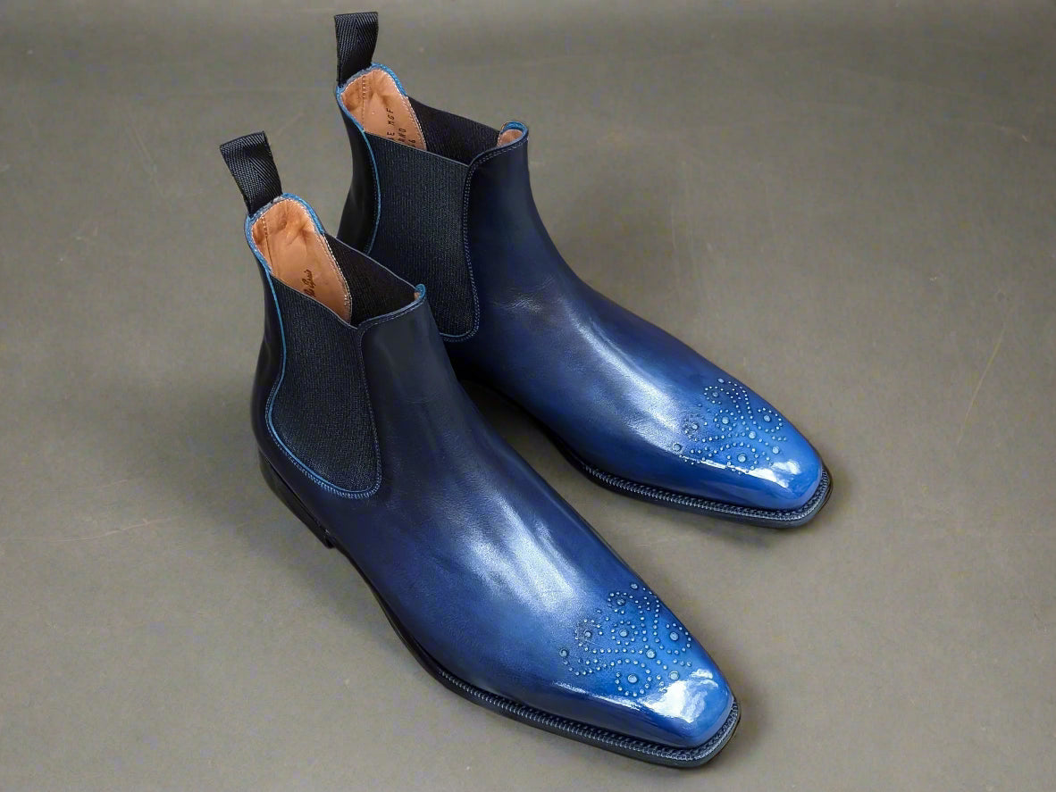 Patina Reverse Lapis Lazuli - MTO - Highland-Made To Order Chelsea Boots-J.FitzPatrick Footwear