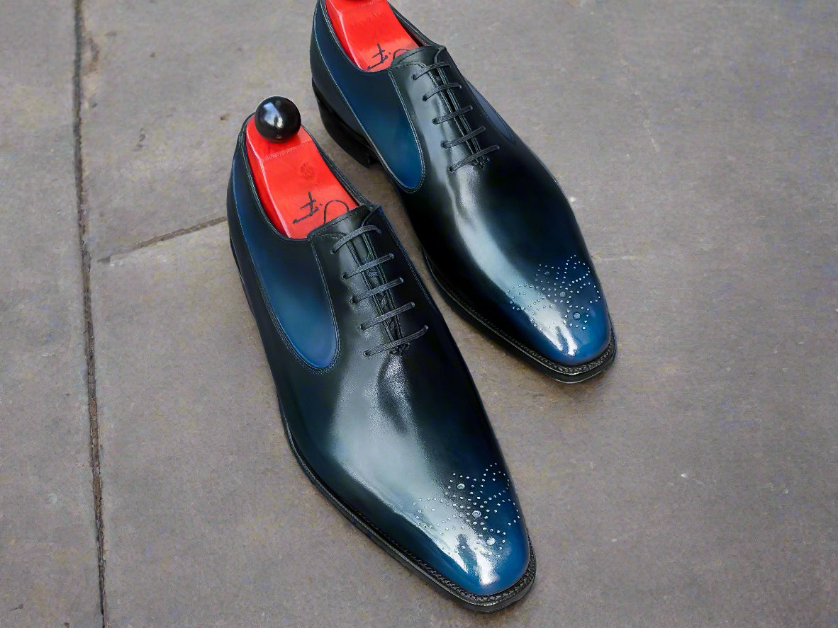 Patina Reverse Lapis Lazuli - MTO - Tacoma-Made To Order Oxfords Custom Patina-J.FitzPatrick Footwear